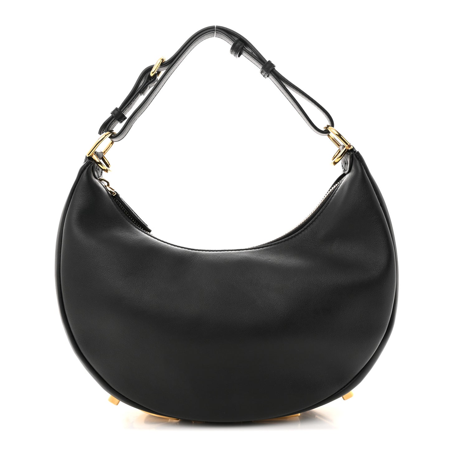 Vitello Grace Matte Small Fendigraphy Hobo Bag Black