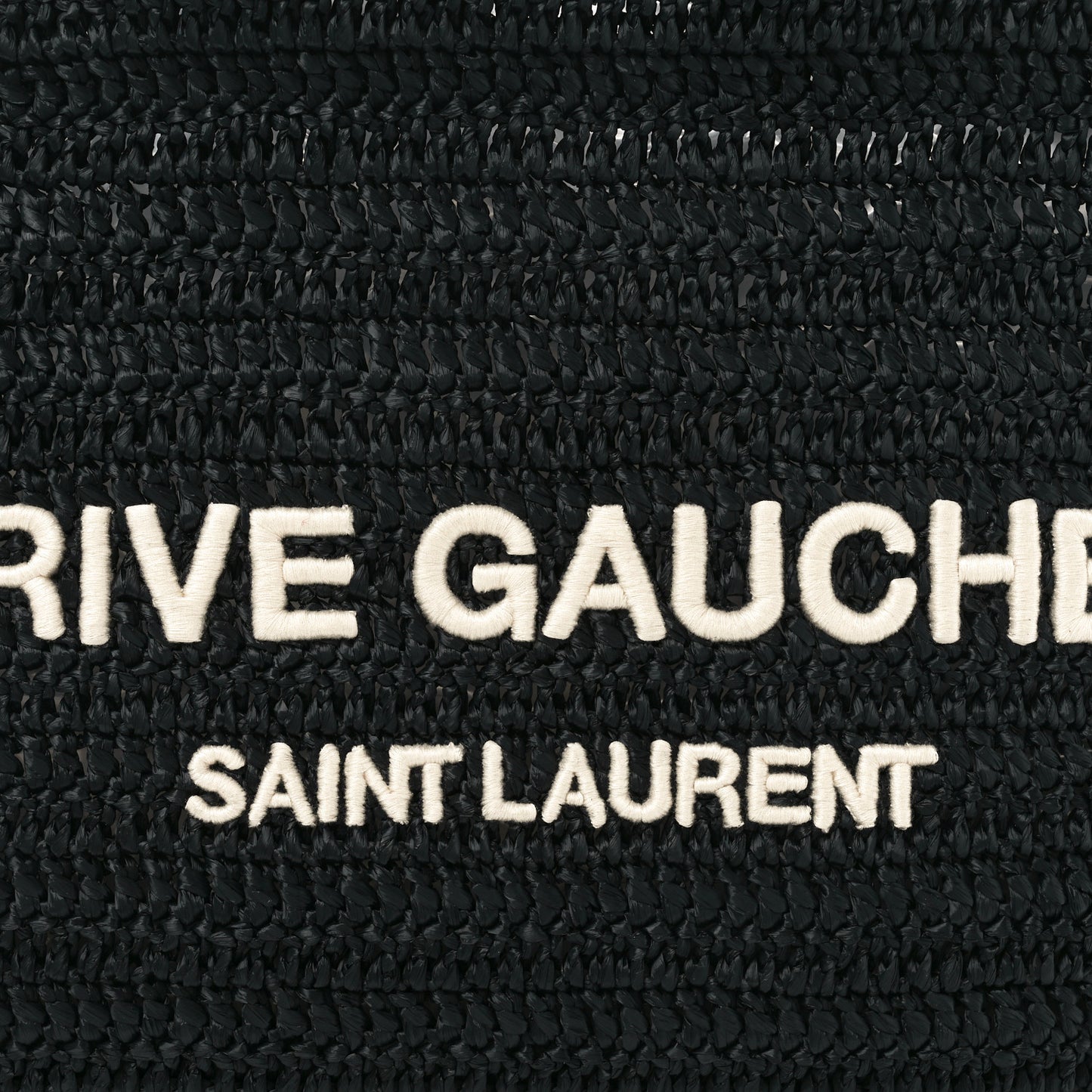 Raffia Rive Gauche Tote Black