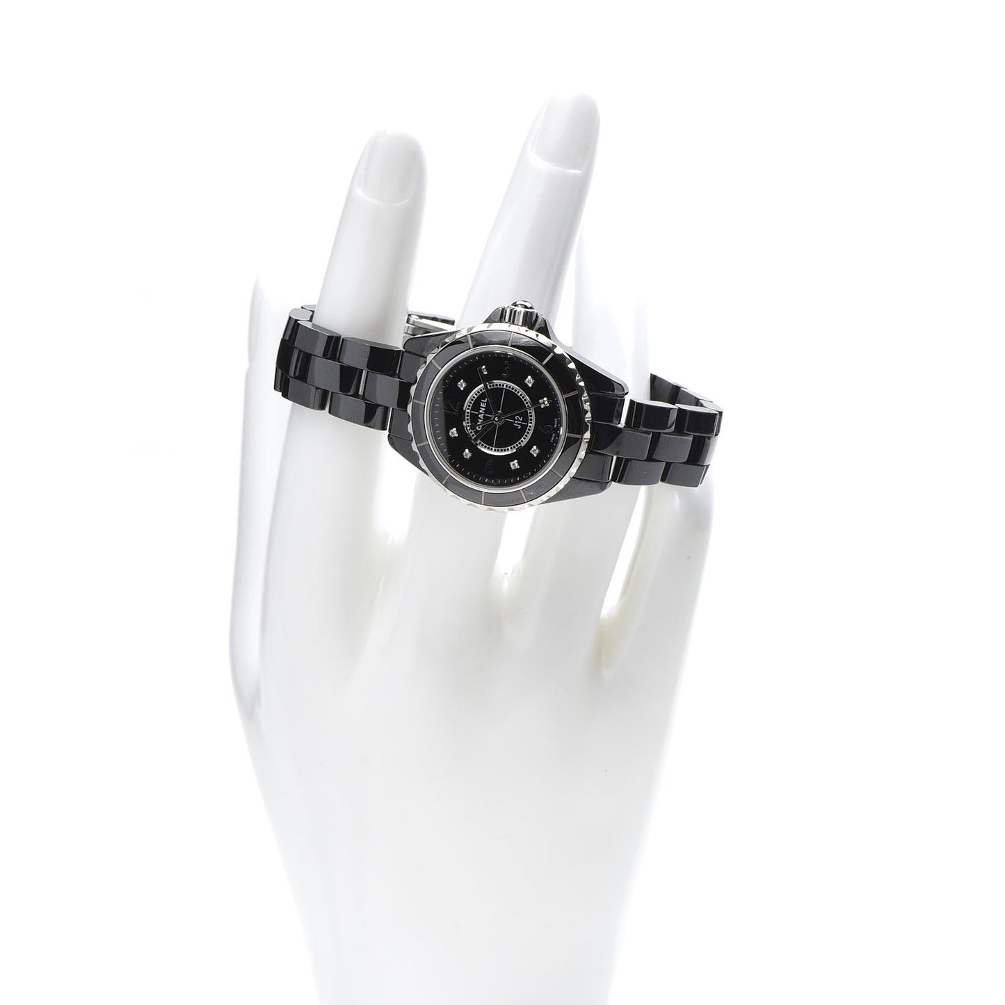 Stainless Steel Ceramic Diamond 29mm J12 Quartz Watch Black