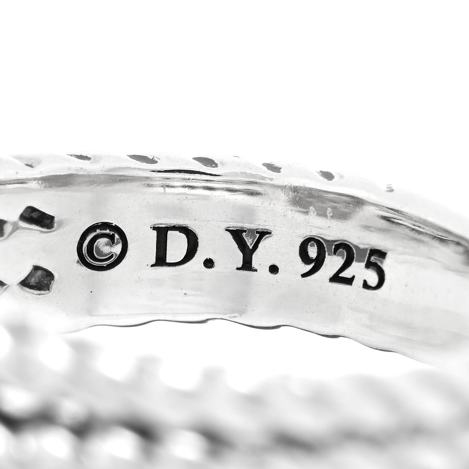 David Yurman Sterling Silver Diamond 10mm Petite Wheaton Ring 51 5.75 4 of 5