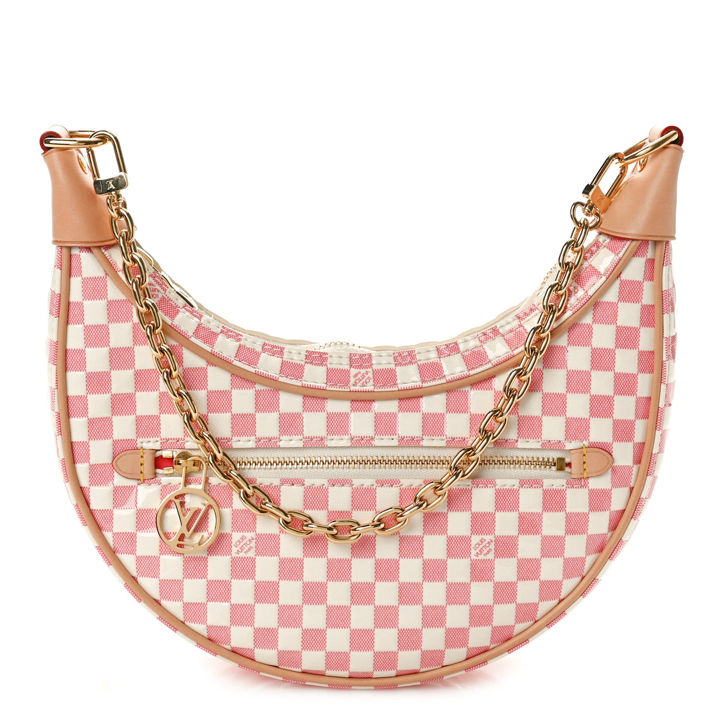 Damier Vernis Loop PM Blush Red