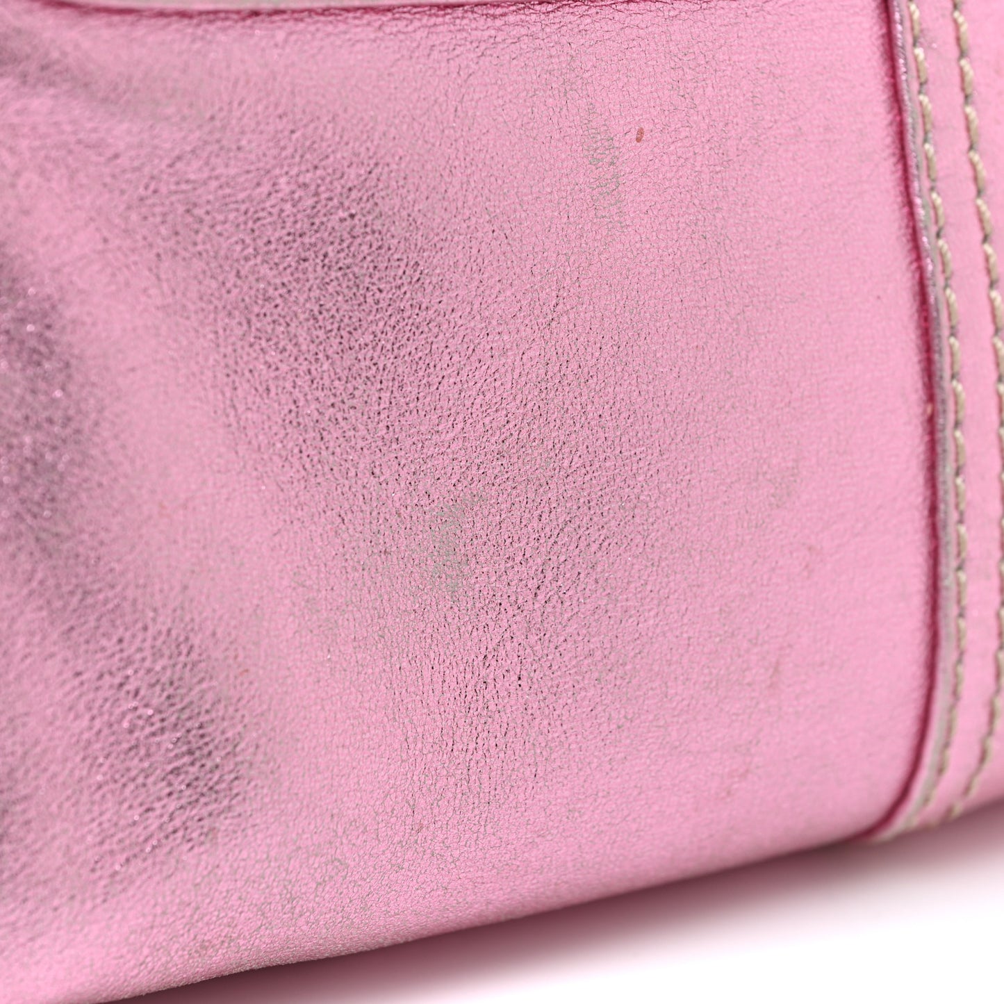 Metallic Lambskin Quilted Boogie Satchel Pink