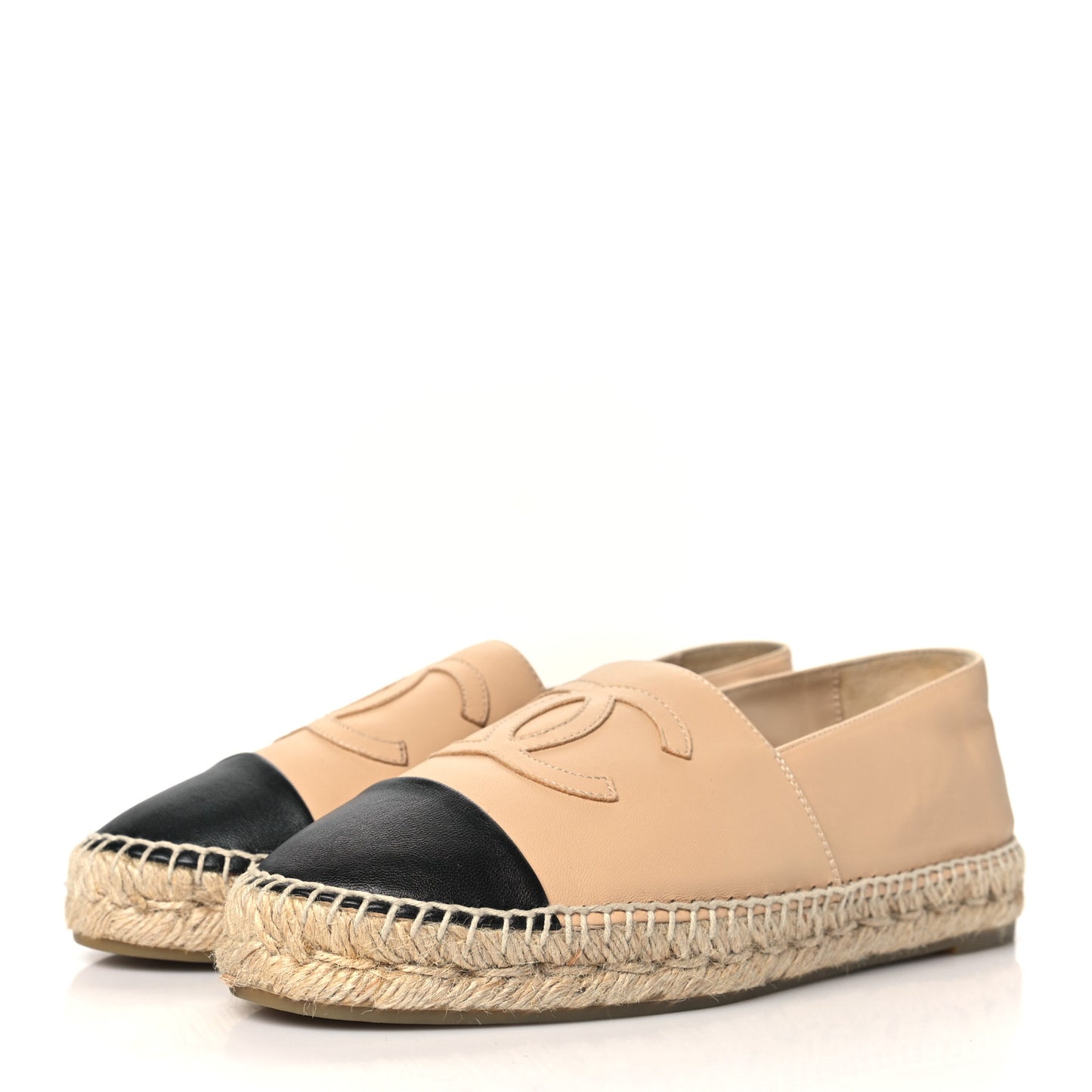 Lambskin CC Espadrilles 39 Beige Black