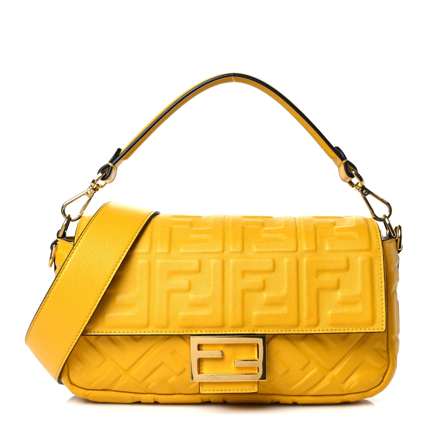 Nappa FF 1974 Embossed Baguette Mimosa