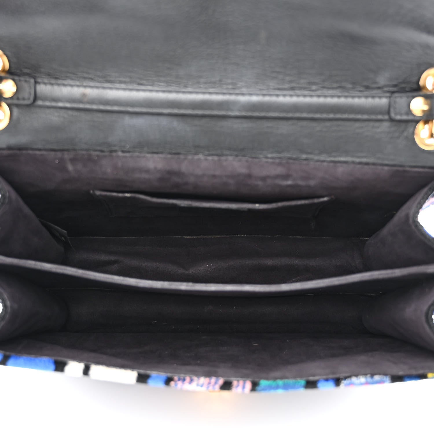 Fendi Velvet Vitello Dolce Fun Fair Kan I Shoulder Bag Blue Multicolor 5 of 12