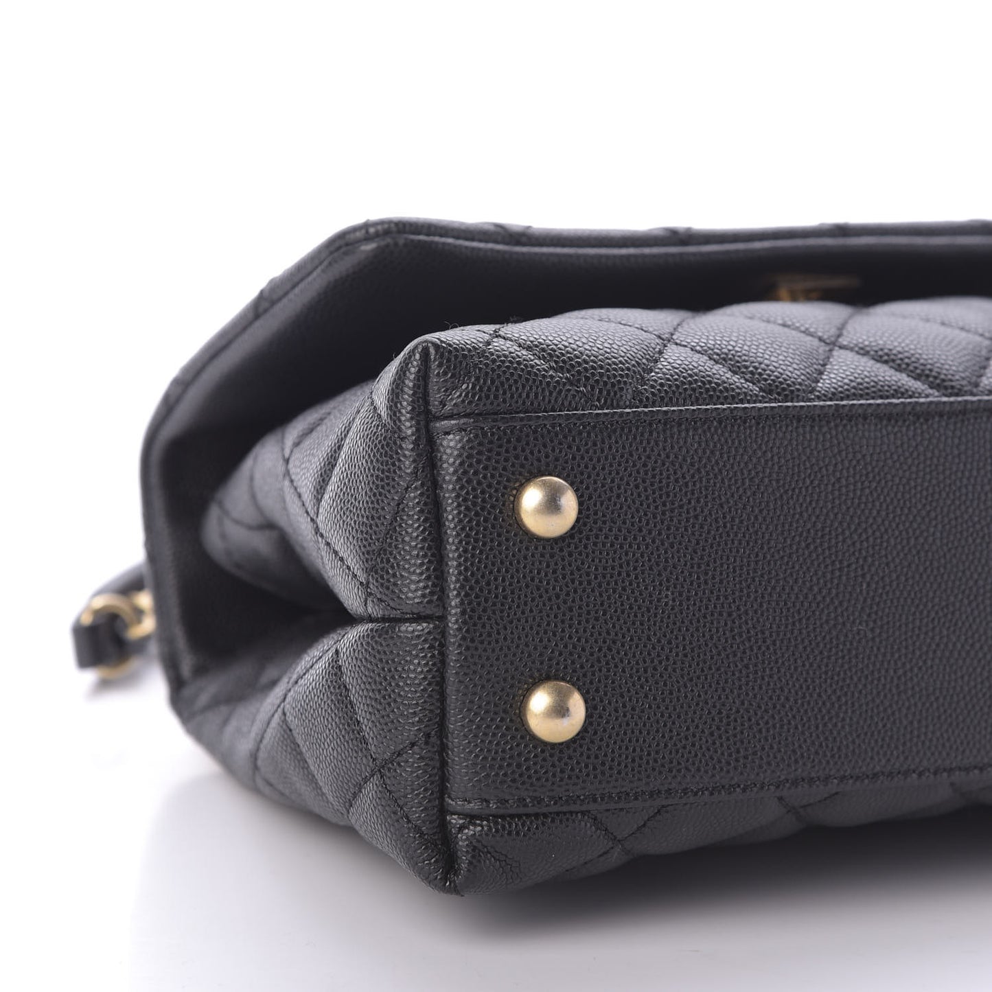 Caviar Quilted Mini Coco Handle Flap Black