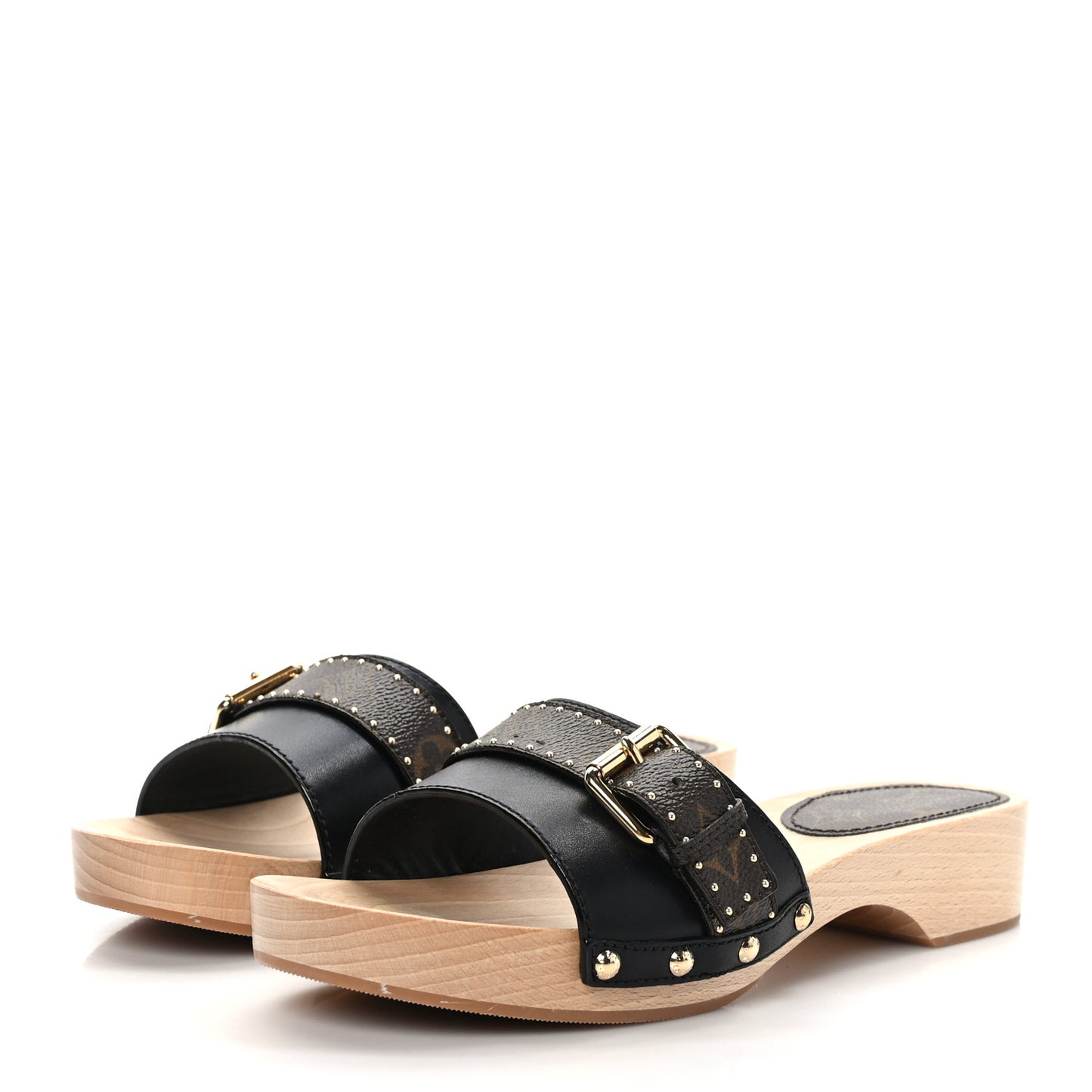 Calfskin Monogram Cottage Mules 41 Black