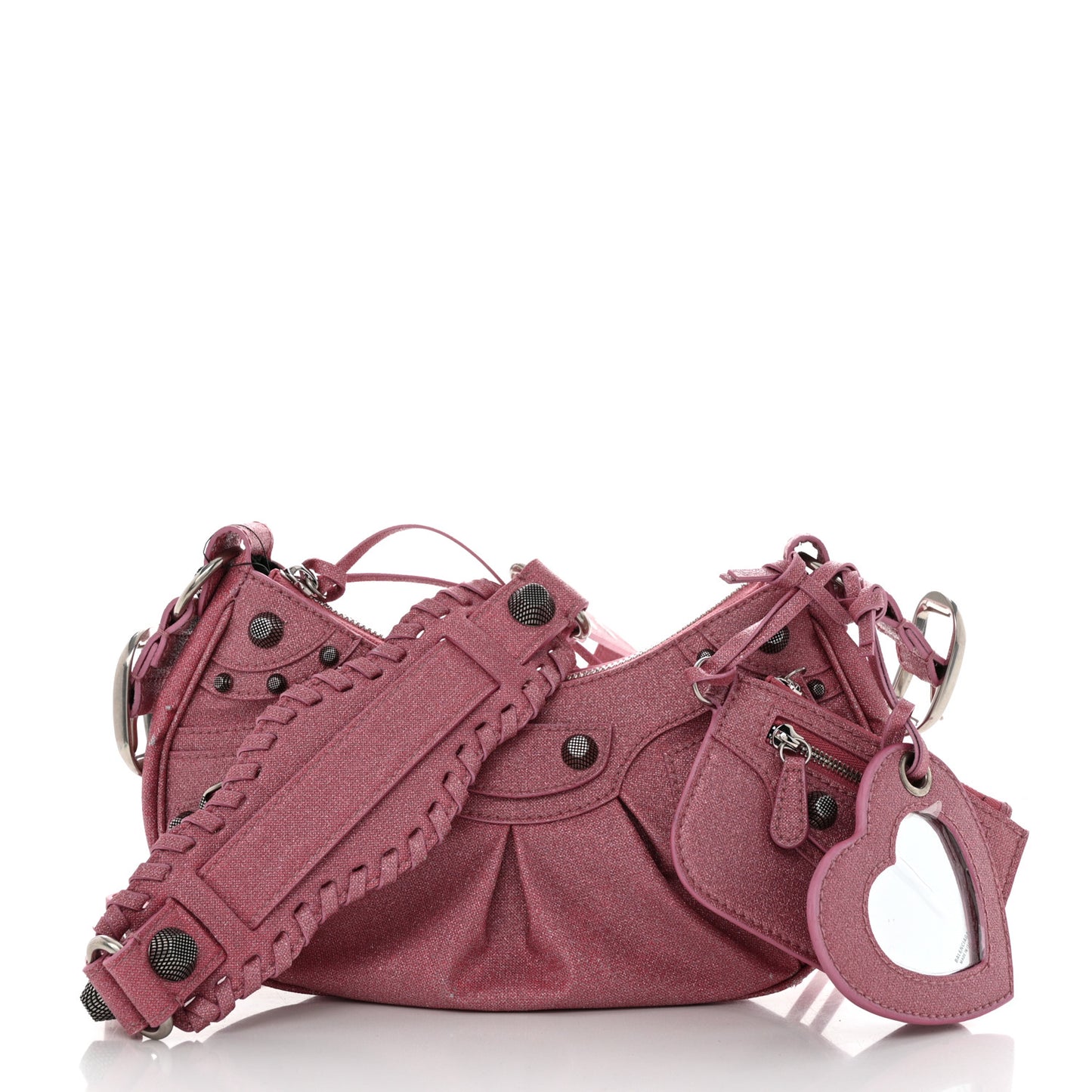 Sparkling Fabric Le Cagole Shoulder Bag XS Sweet Pink