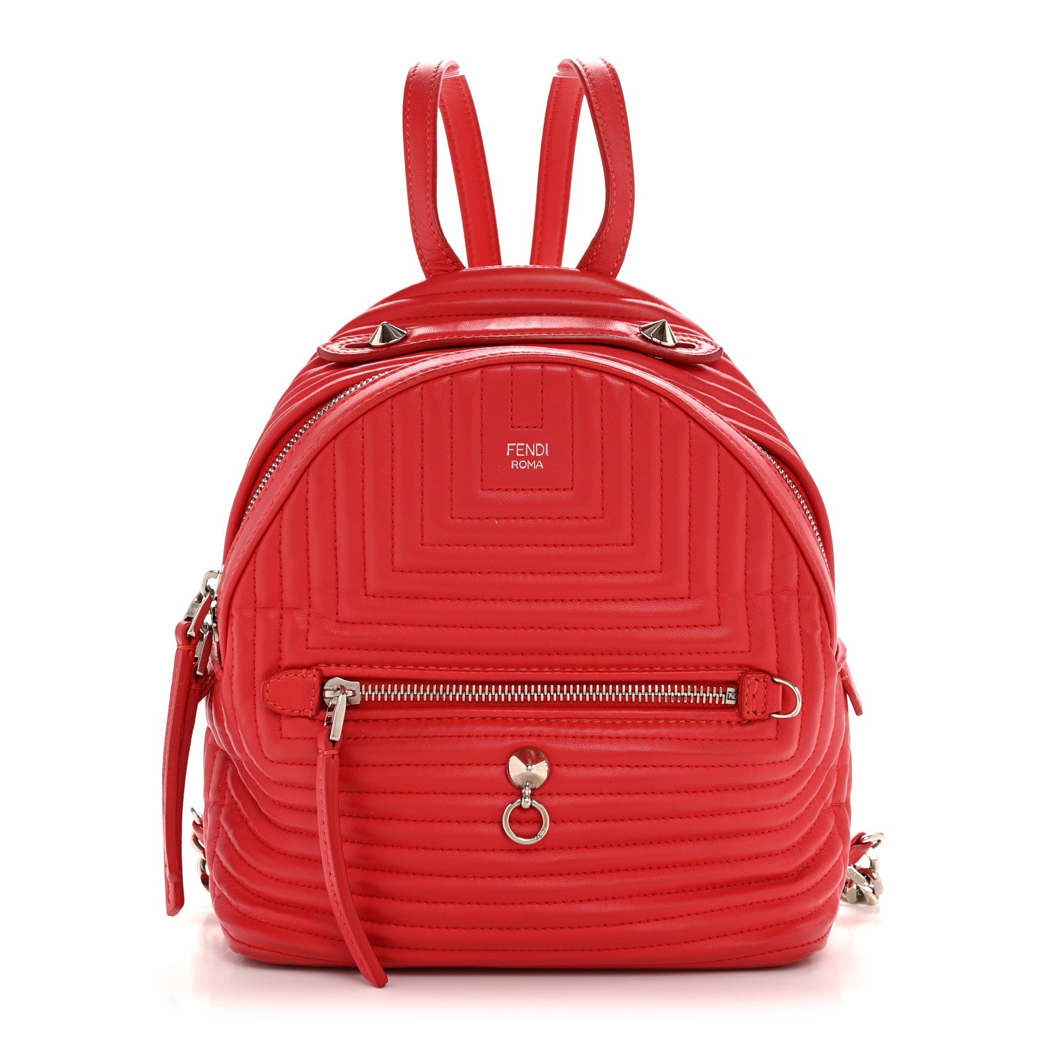 fendi backpack mini white Fendi Shiny Nappa Trapuntata Mini Backpack Papavero 1781471 – FASHIONPHILE