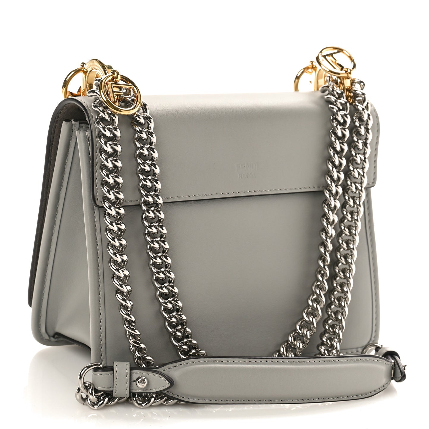 Vitello Century Opaco F is Fendi Small Kan I Shoulder Bag Grigio Perla