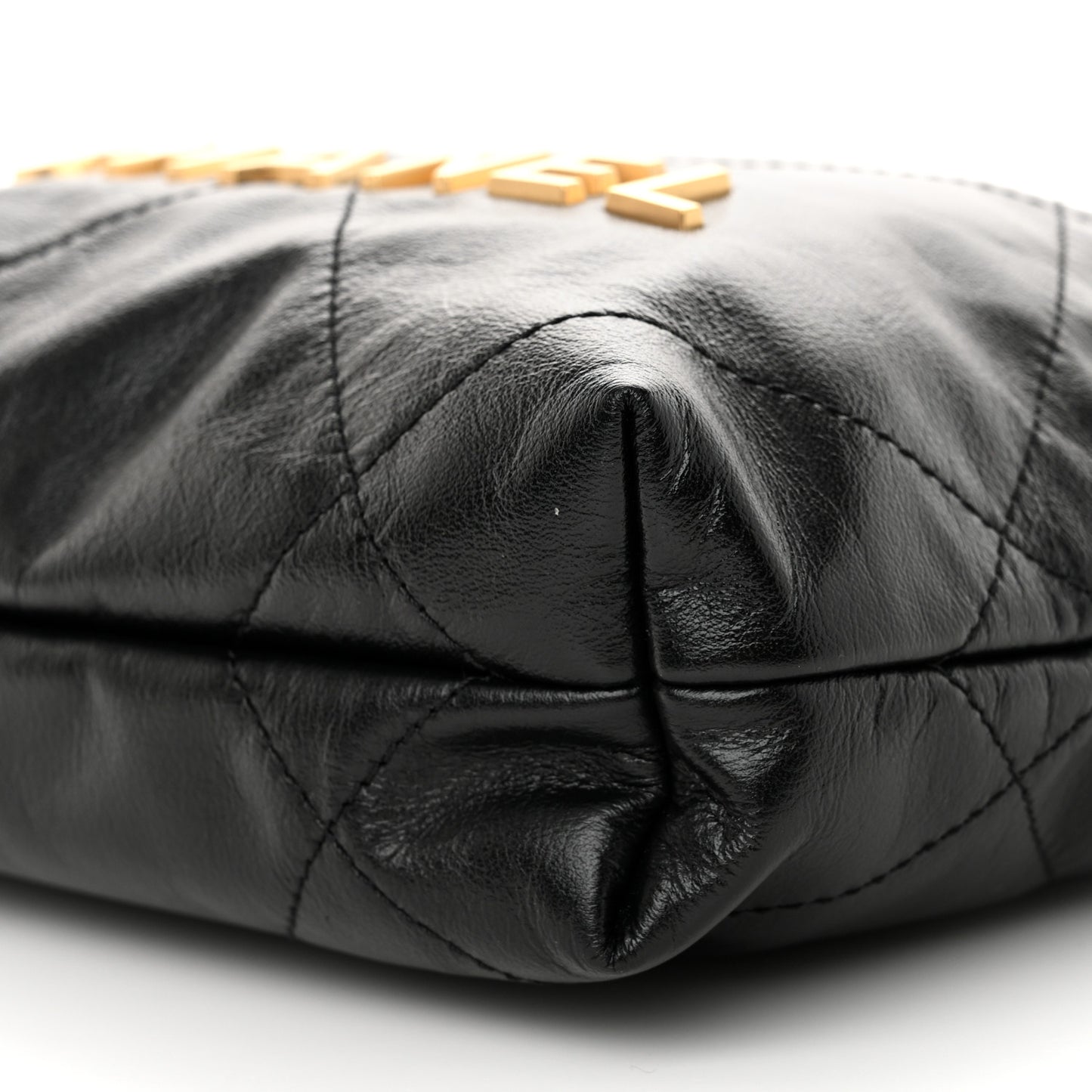 Shiny Calfskin Quilted Mini Chanel 22 Black