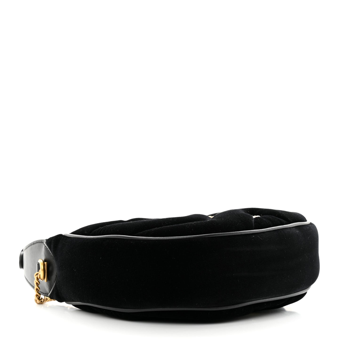 Velvet Matelasse Double G Studs Torchon GG Marmont Half Moon Hobo Black