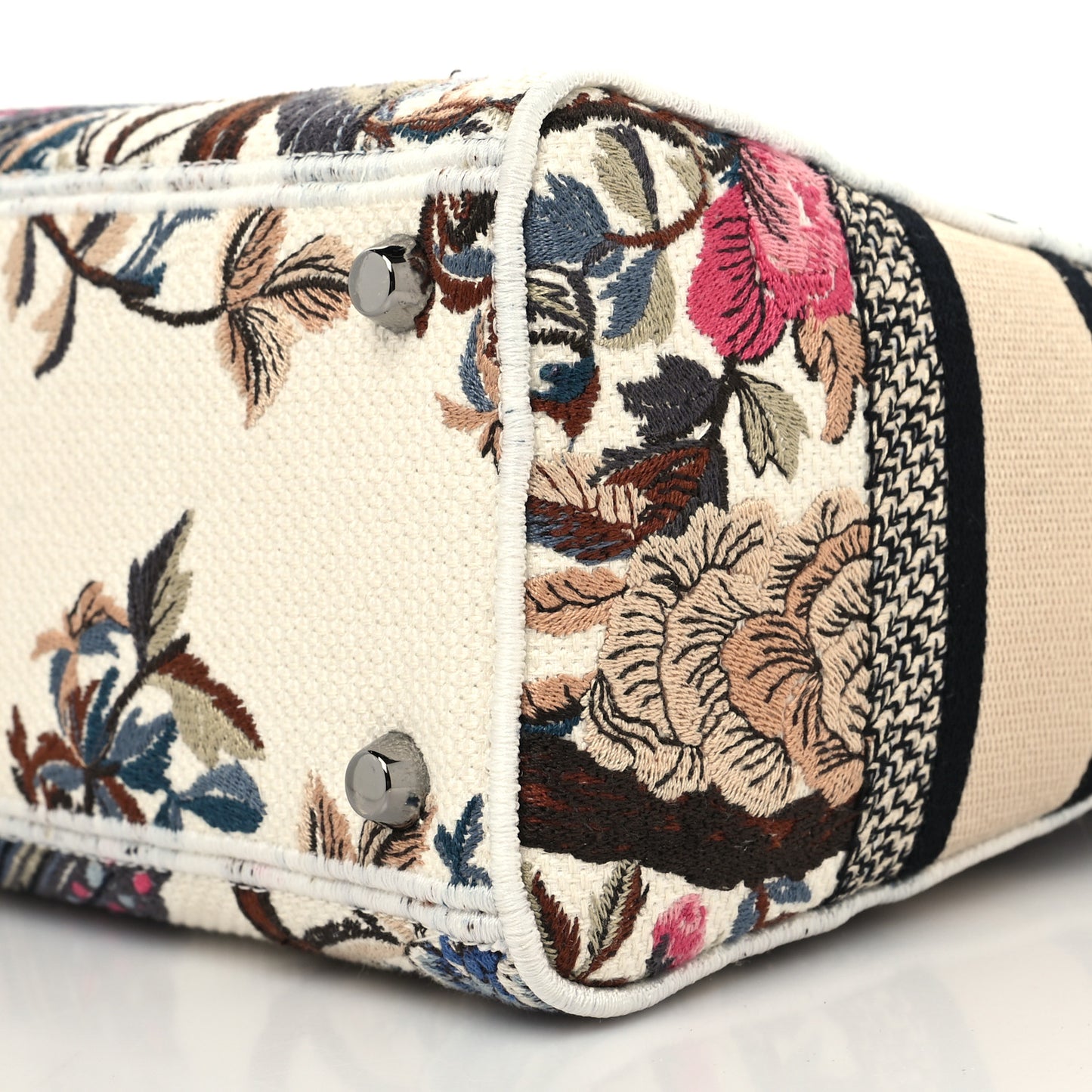 Canvas Embroidered Jardin D'Hive Medium Lady D-Lite Ecru Multicolor