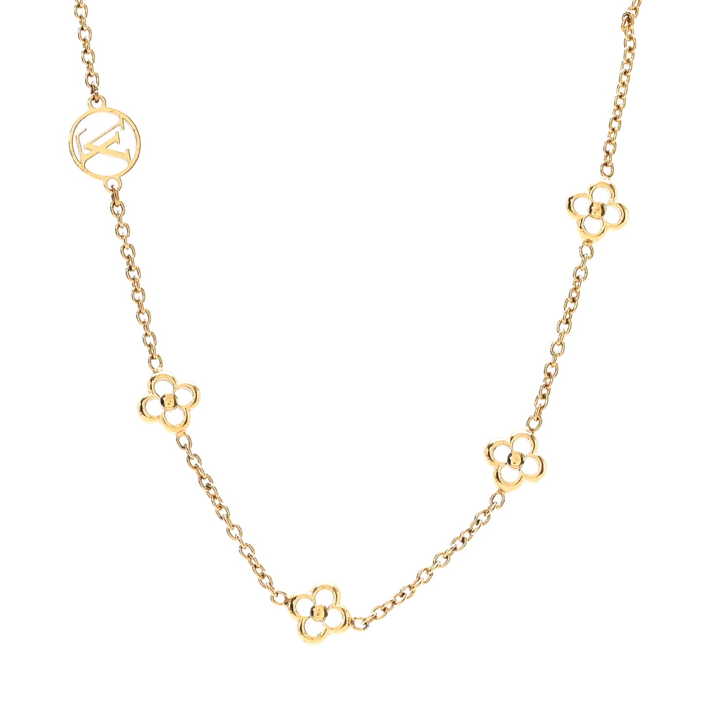 Metal Flowerful Choker Necklace Gold