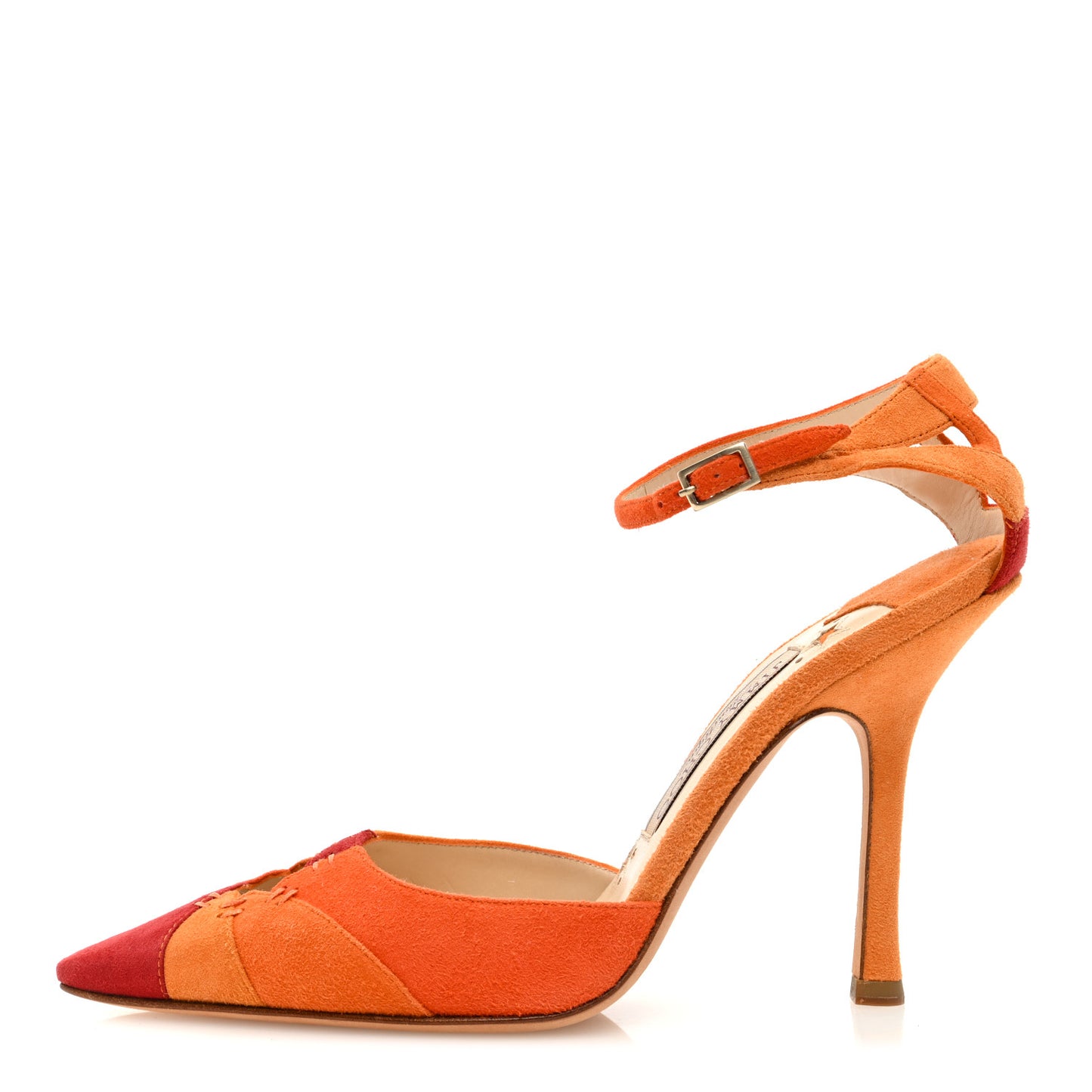 Suede Pointy Toe Romy 60 Pumps 36 Orange