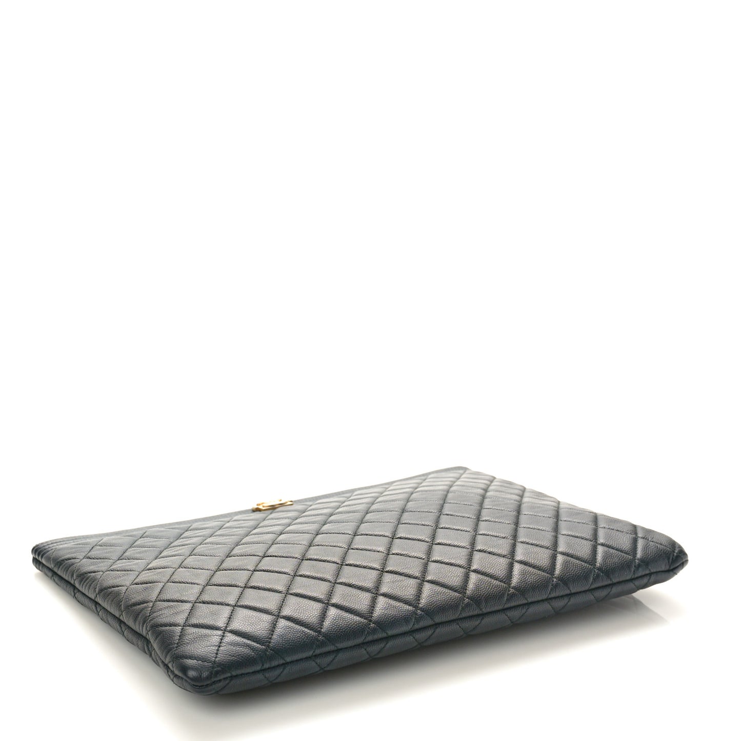 Caviar Quilted Large Boy Cosmetic Case Black