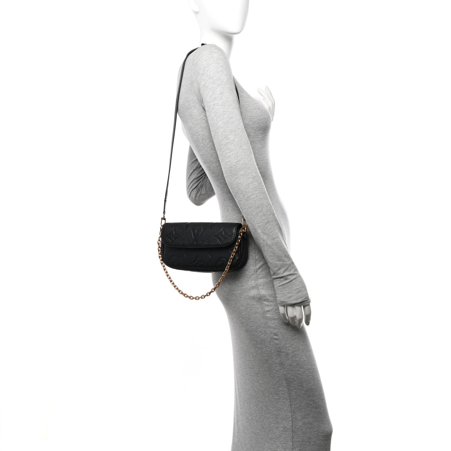 Louis Vuitton Empreinte Monogram Giant Ivy Wallet On Chain Black 2 of 9