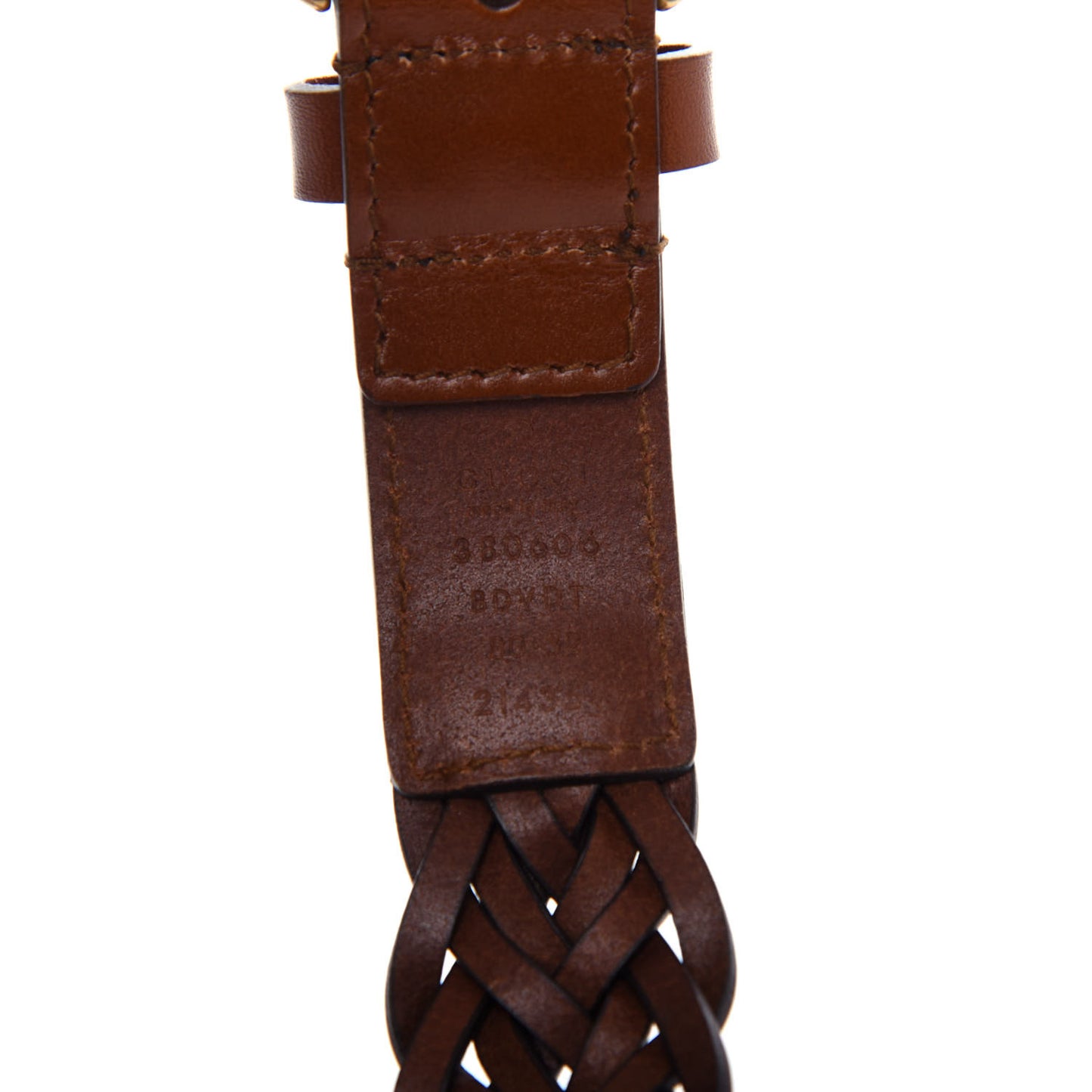 Calfskin Braided Belt 80 32 Brown