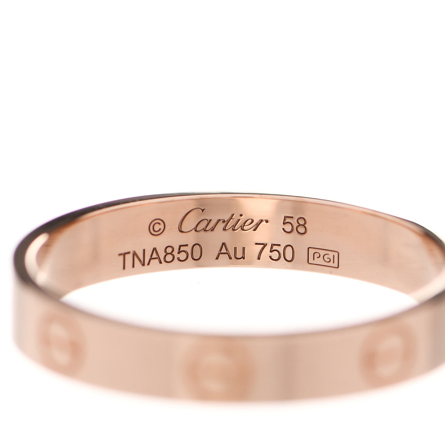 18K Pink Gold 3.5mm LOVE Wedding Band Ring 58 8.5