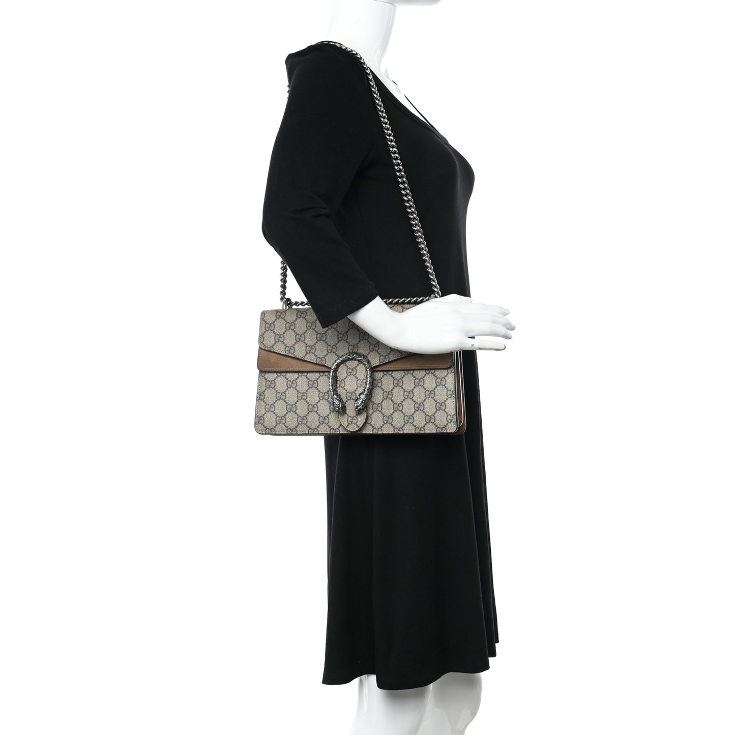 GG Supreme Monogram Small Dionysus Shoulder Bag Taupe