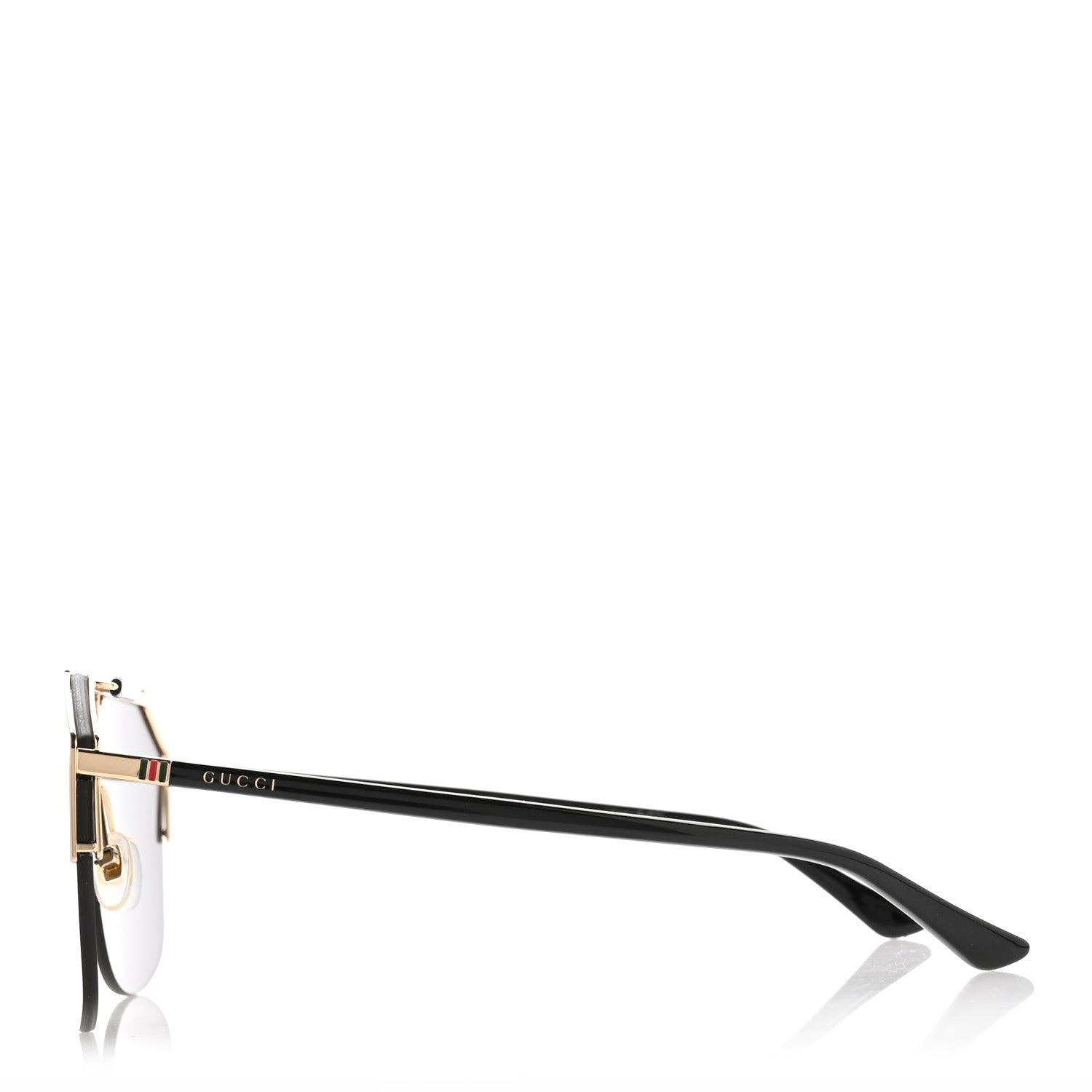 Gucci Metal Rimless Square Sunglasses GG0291S Black Gold 3 of 9