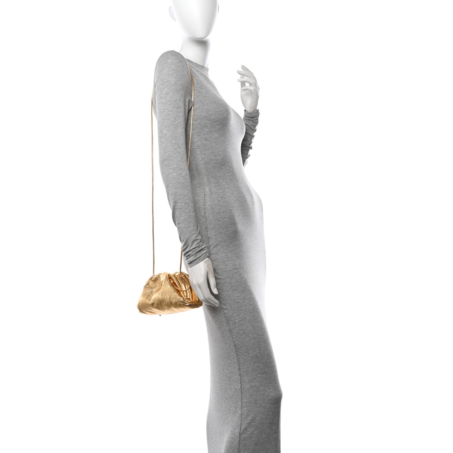 Metallic Crinkled Lambskin The Mini Pouch Oro