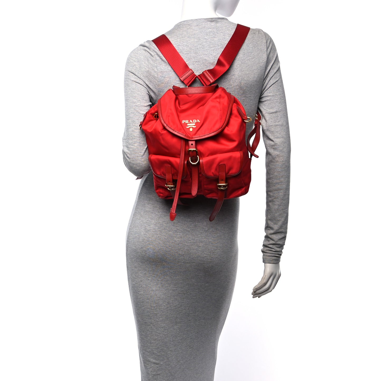 Tessuto Nylon Small Backpack Rosso