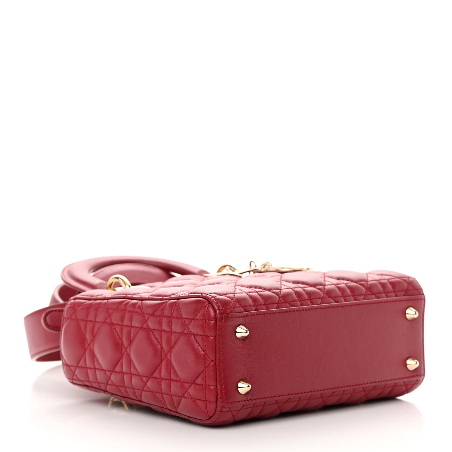 Lambskin Cannage Small Lucky Badges My Lady Dior Red