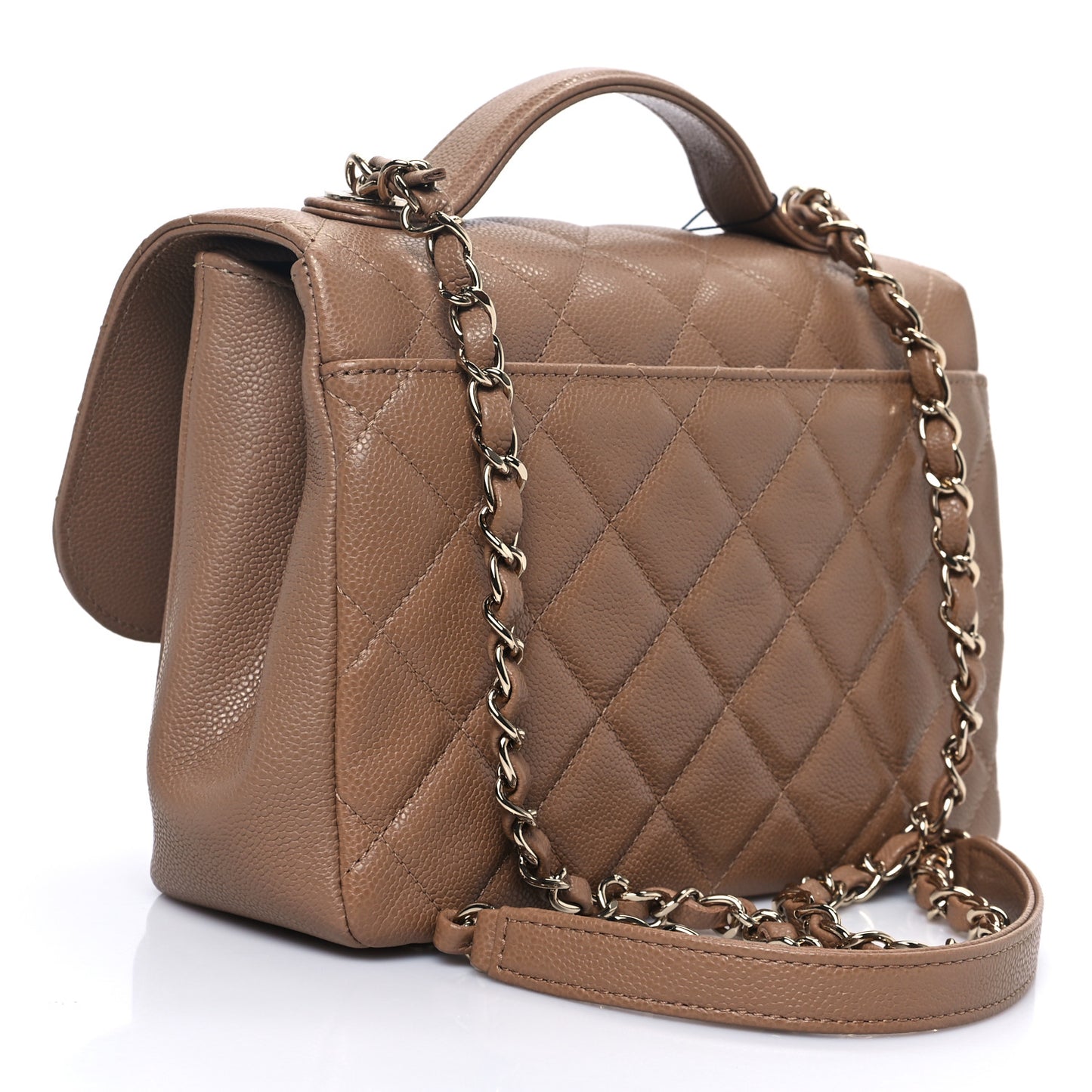Caviar Quilted Medium Business Affinity Flap Beige