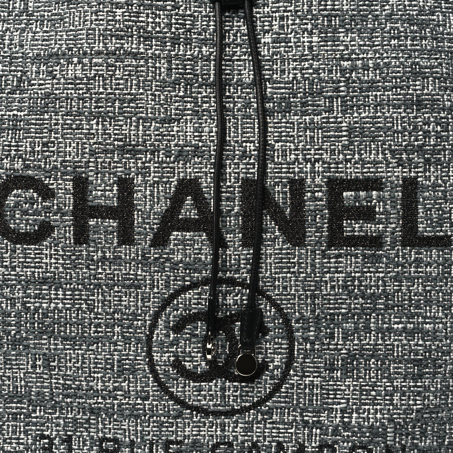 Chanel Canvas Large Deauville Backpack Charcoal 7 of 10