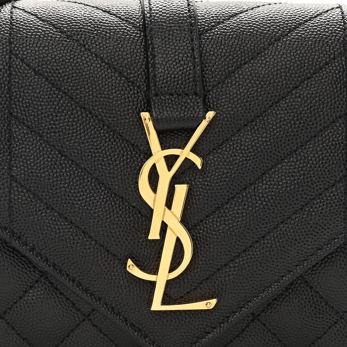Grain De Poudre Textured Mixed Matelasse Triquilt Small Monogram Satchel Black