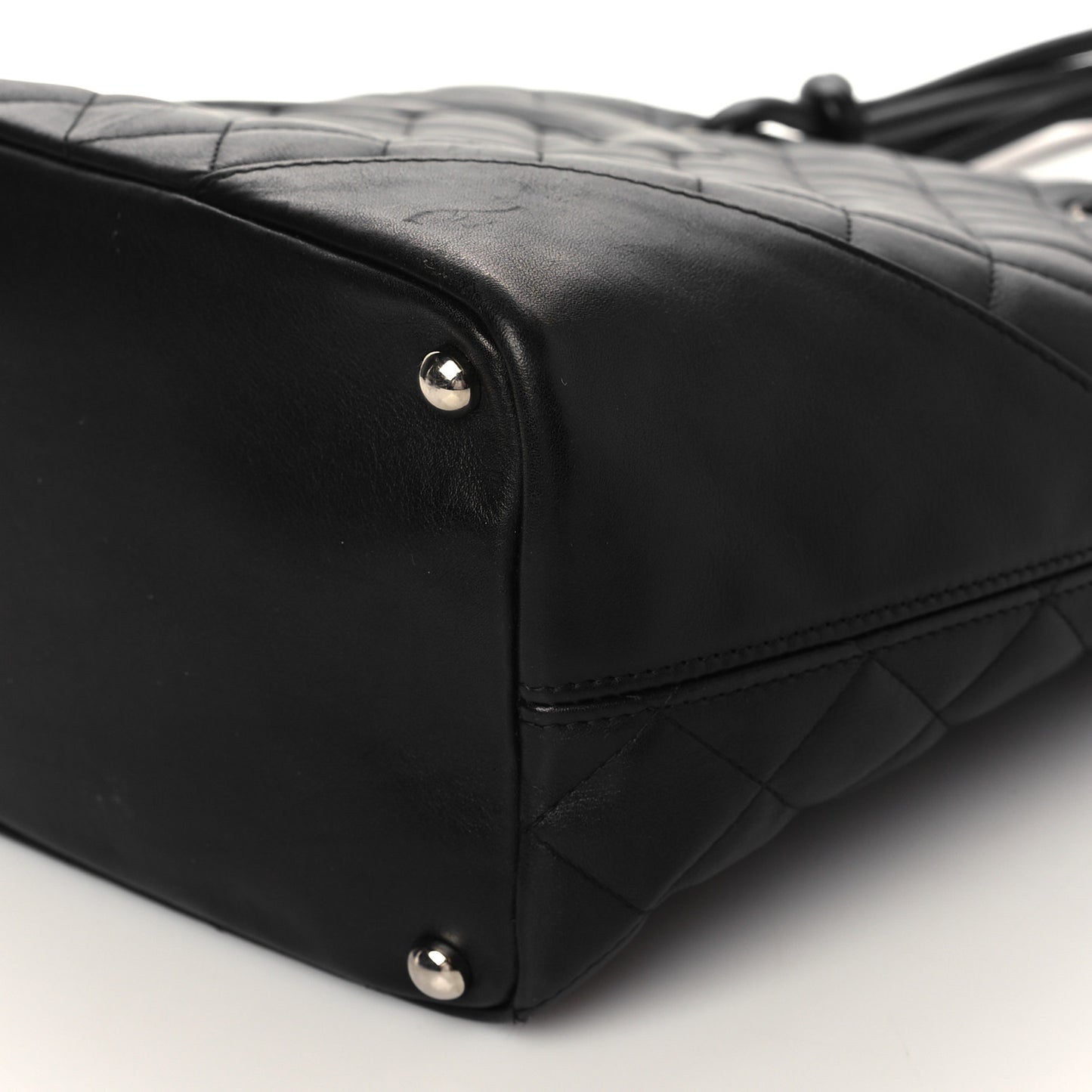 Calfskin Quilted Medium Cambon Tote Black