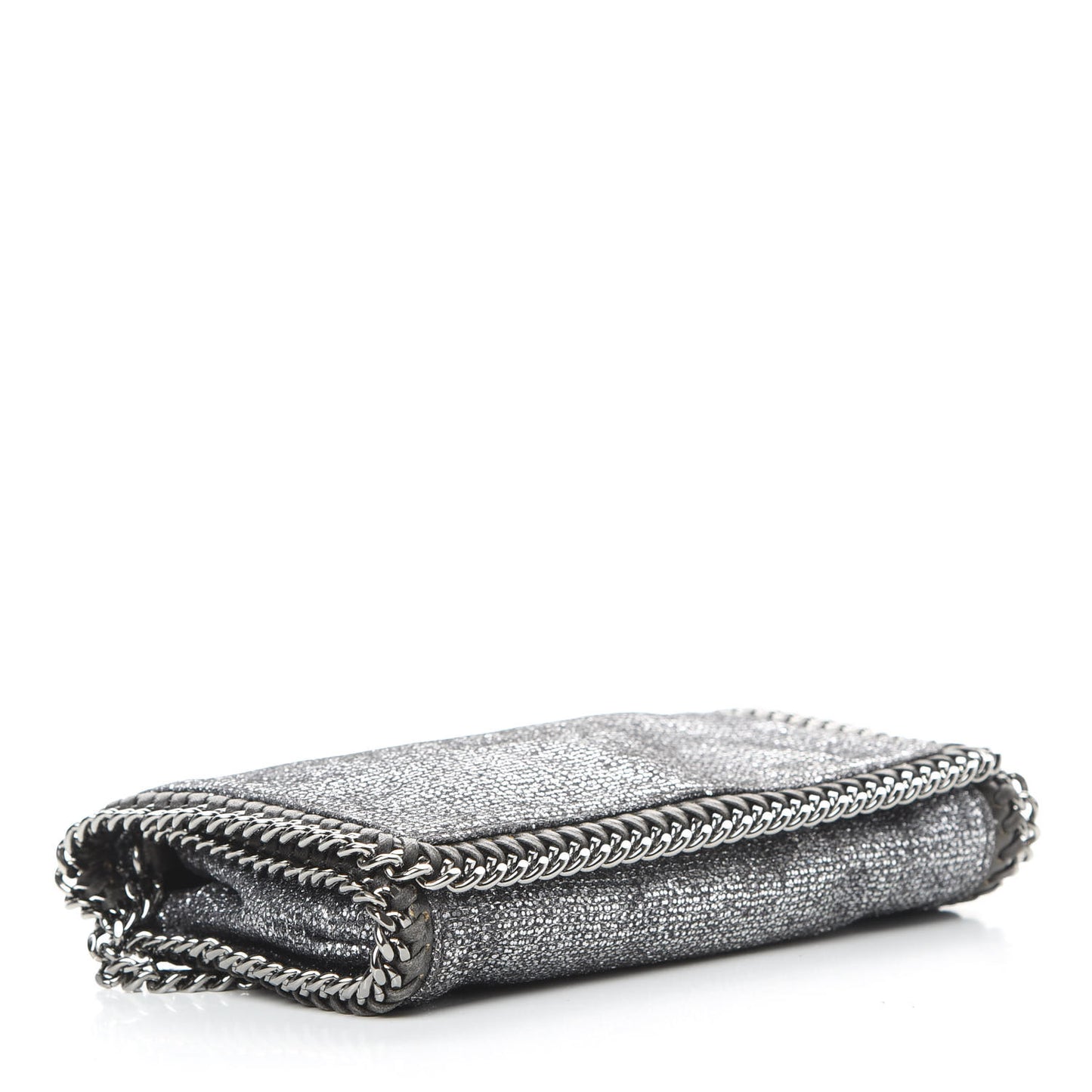 Metallic Woven Raffia Falabella Crossbody Bag Silver