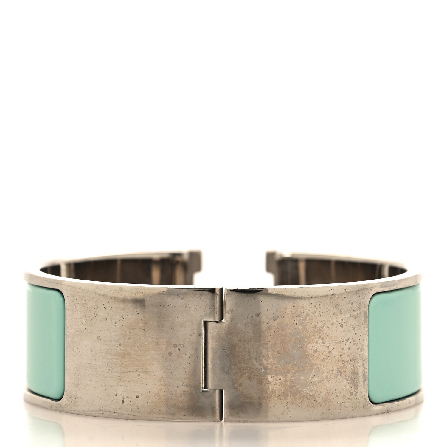 Hermes Enamel Wide Clic Clac H Bracelet GM Lagon White 3 of 4