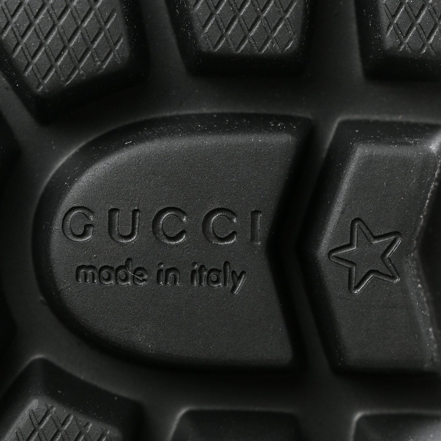 GG Supreme Monogram Magnum Calfskin Interlocking G Womens Lug Sole Ankle Boots 35.5 Beige Ebony Black