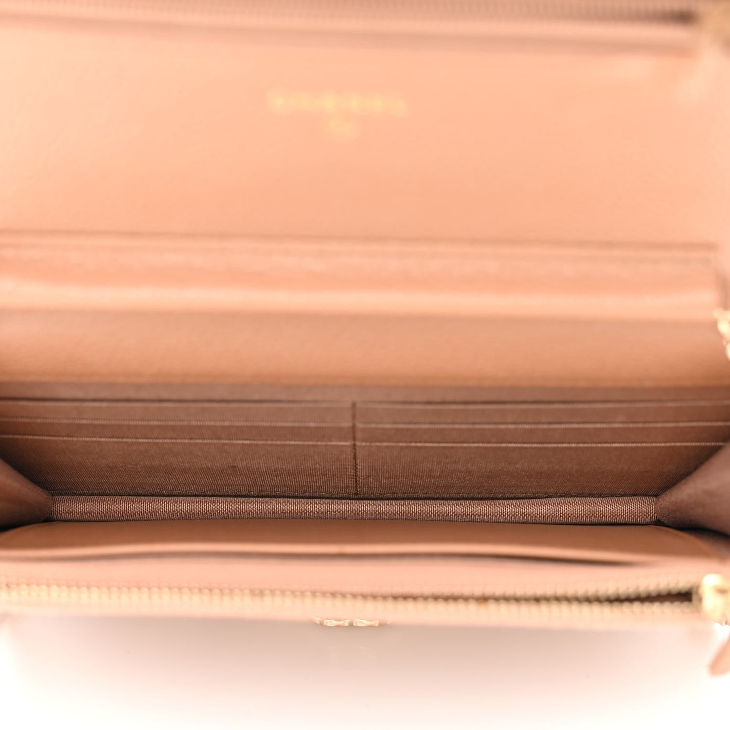 Caviar Quilted Golden Class Wallet On Chain WOC Beige