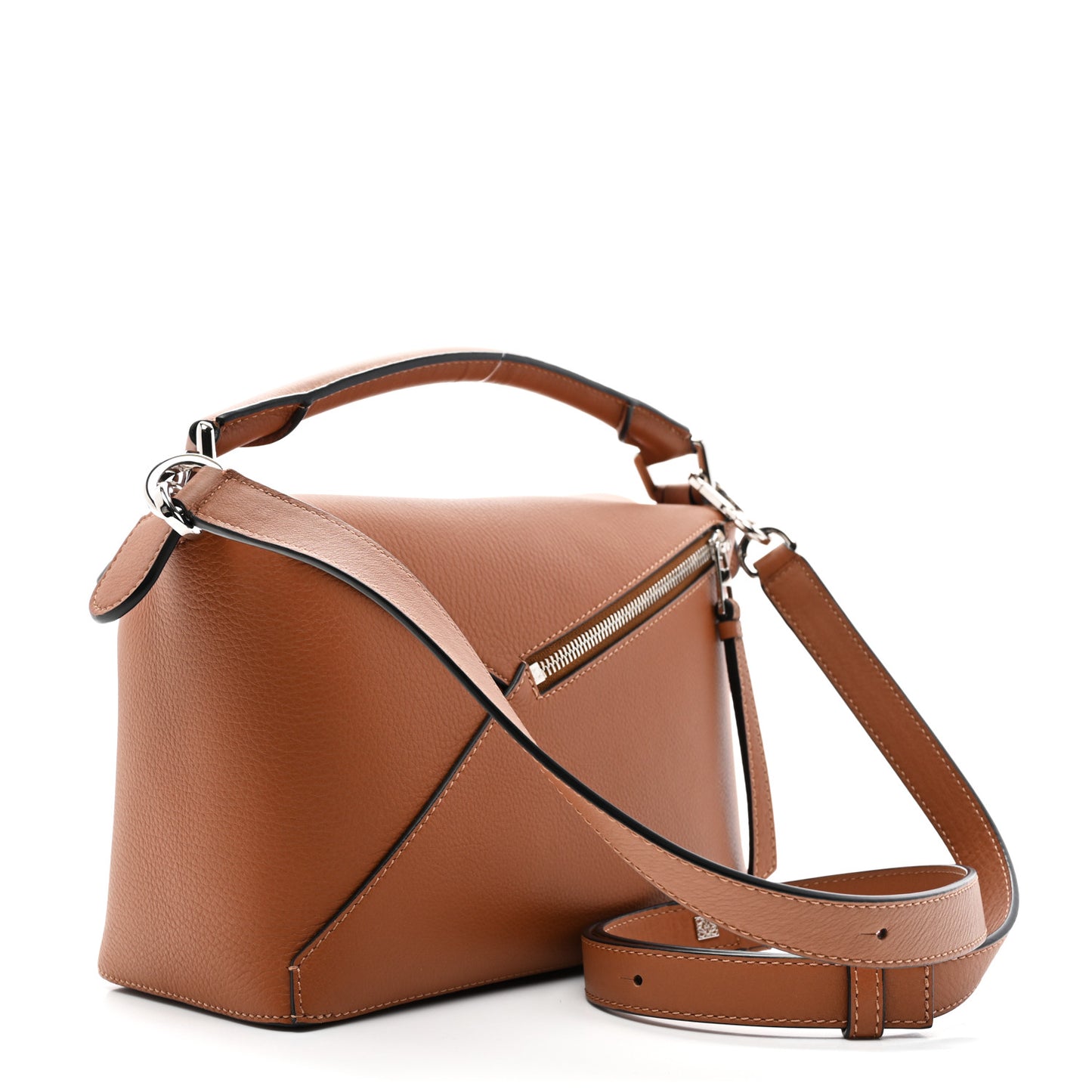 Calfskin Small Puzzle Edge Bag Tan