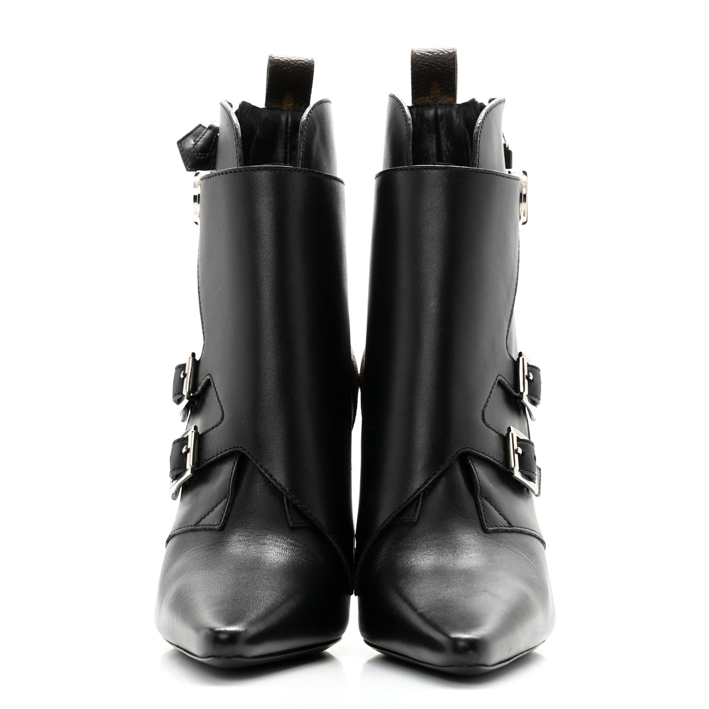 Calfskin Monogram Janet Ankle Boots 37 Black
