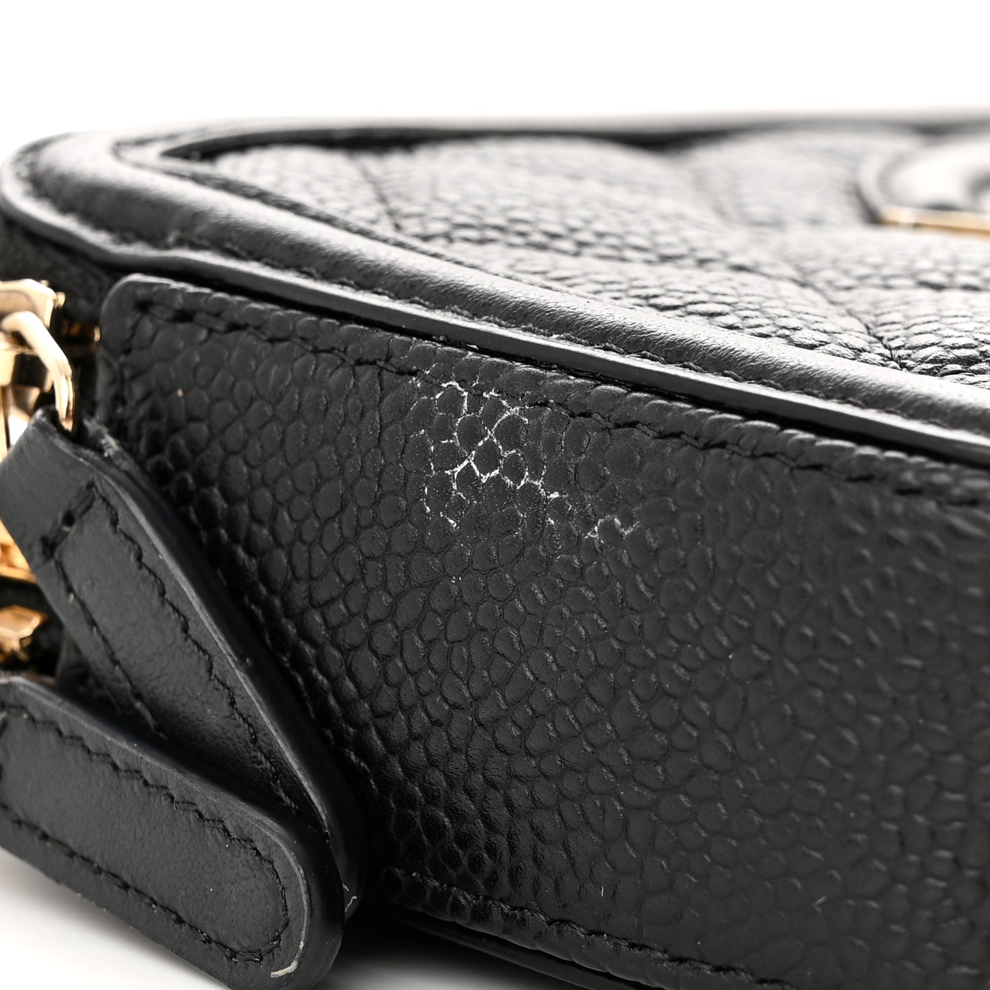 Caviar Quilted CC Filigree Clutch With Chain Black