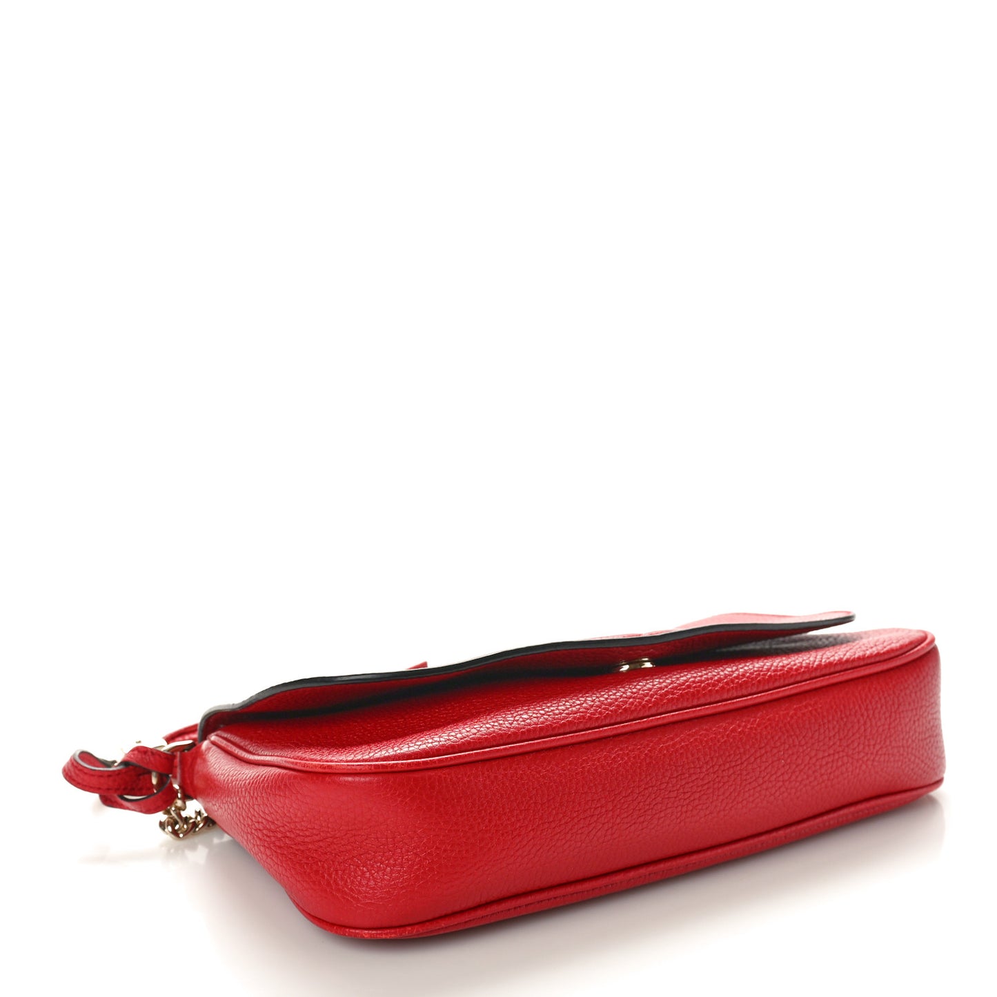 Pebbled Calfskin Medium Soho Flap Crossbody Vibrant Red