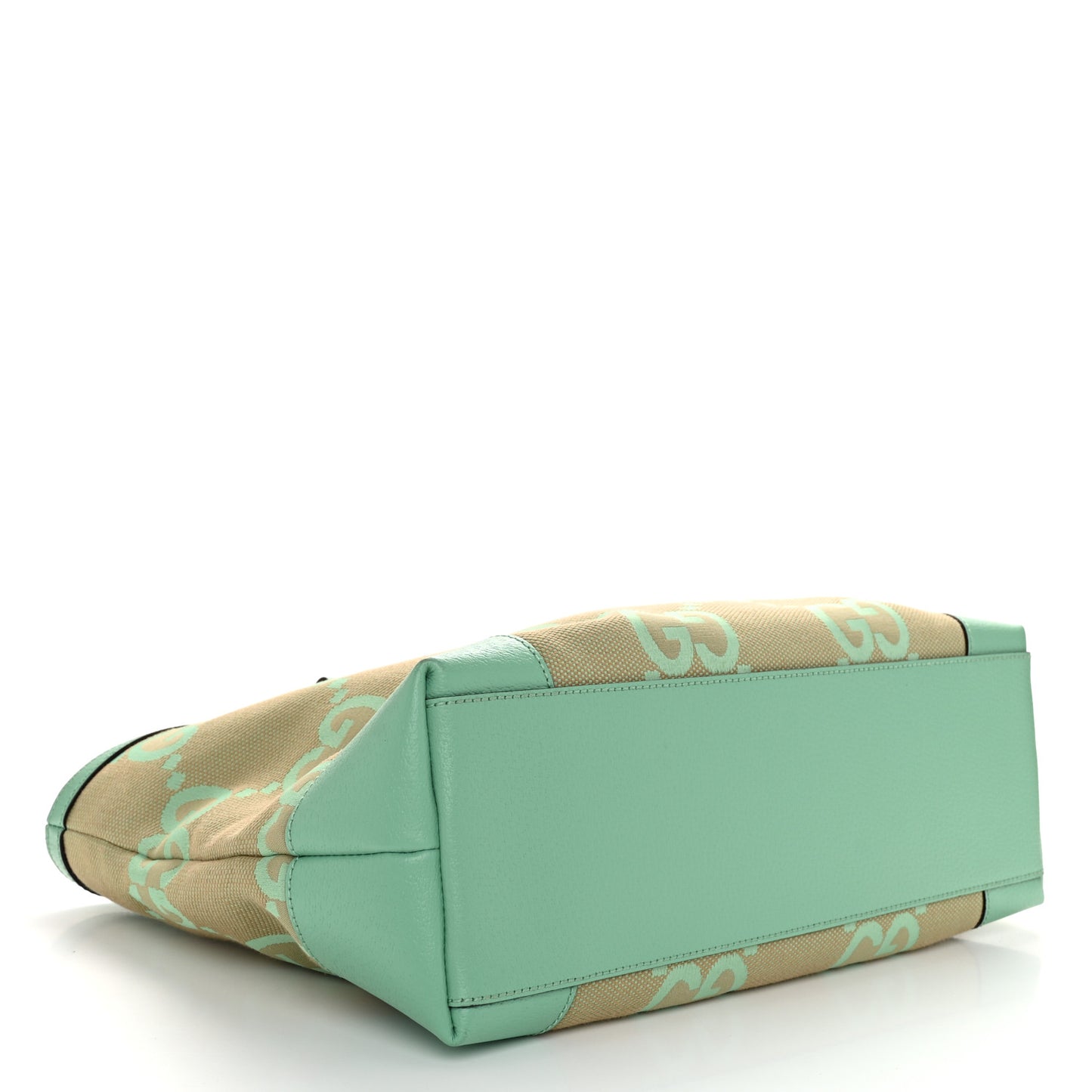 Monogram Jumbo GG Textured Dollar Calfskin Medium Ophidia Shopping Tote Beige Pepperlight Mint