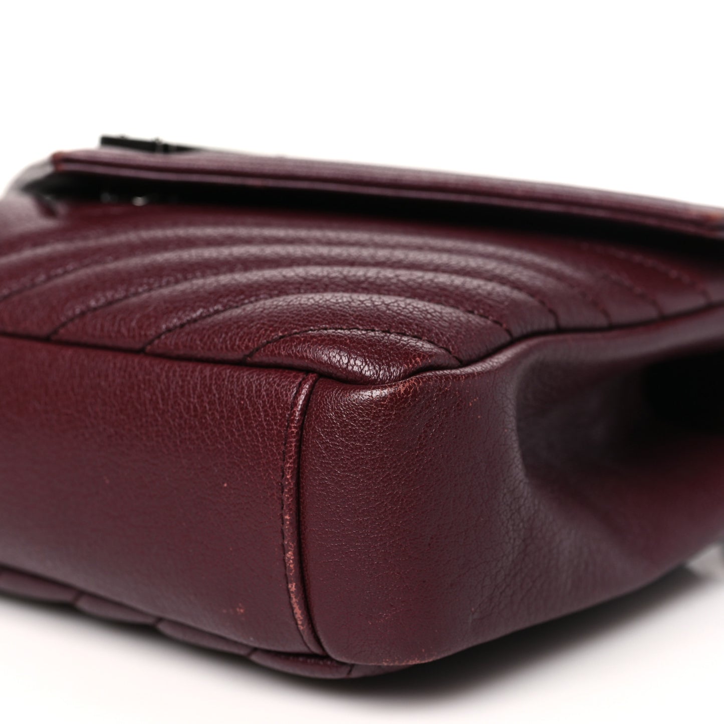 Sheepskin Matelasse Chevron Monogram Medium College Bag Rouge Legion