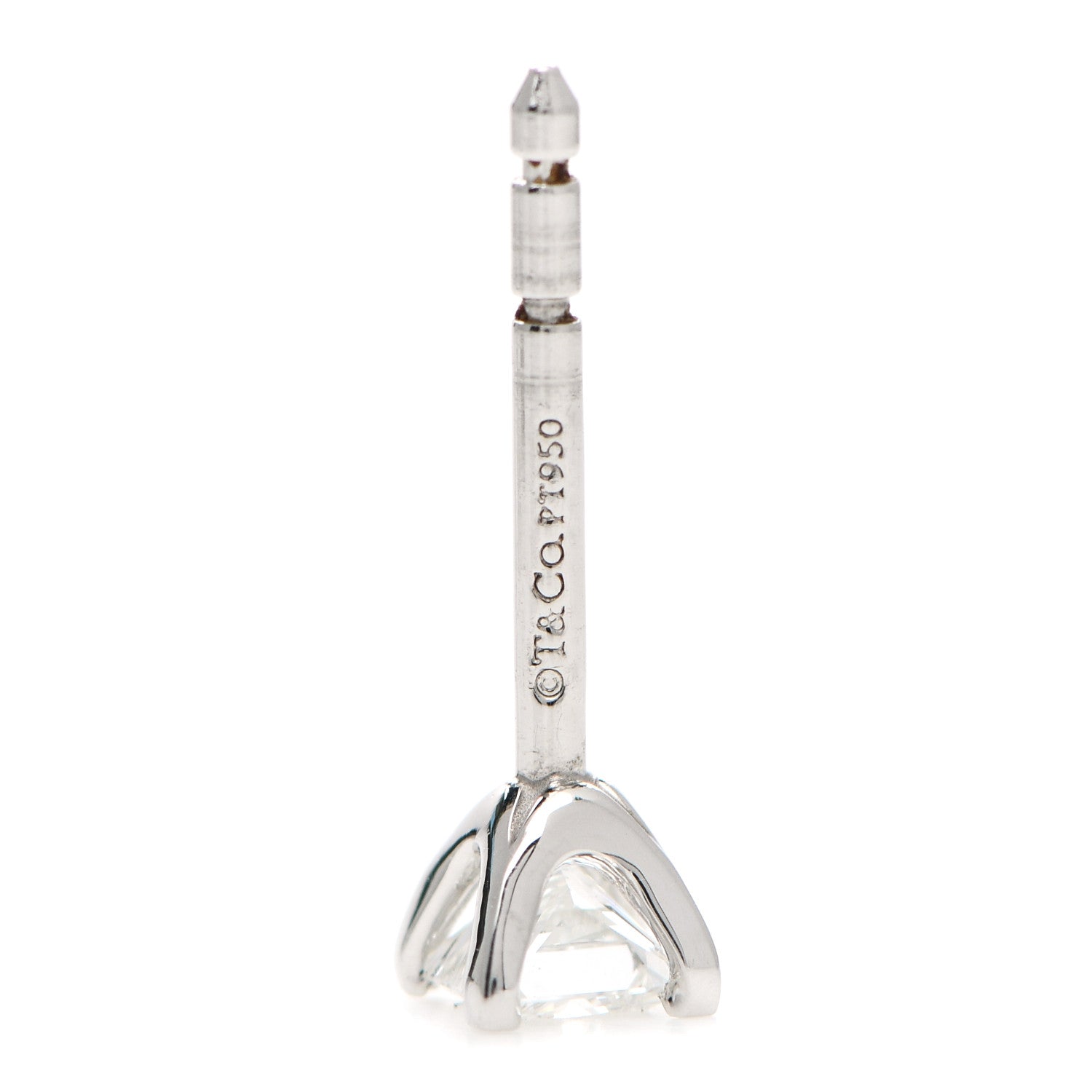 Tiffany Platinum Diamond .40ctw Princess Cut Solitaire Earrings 4 of 5