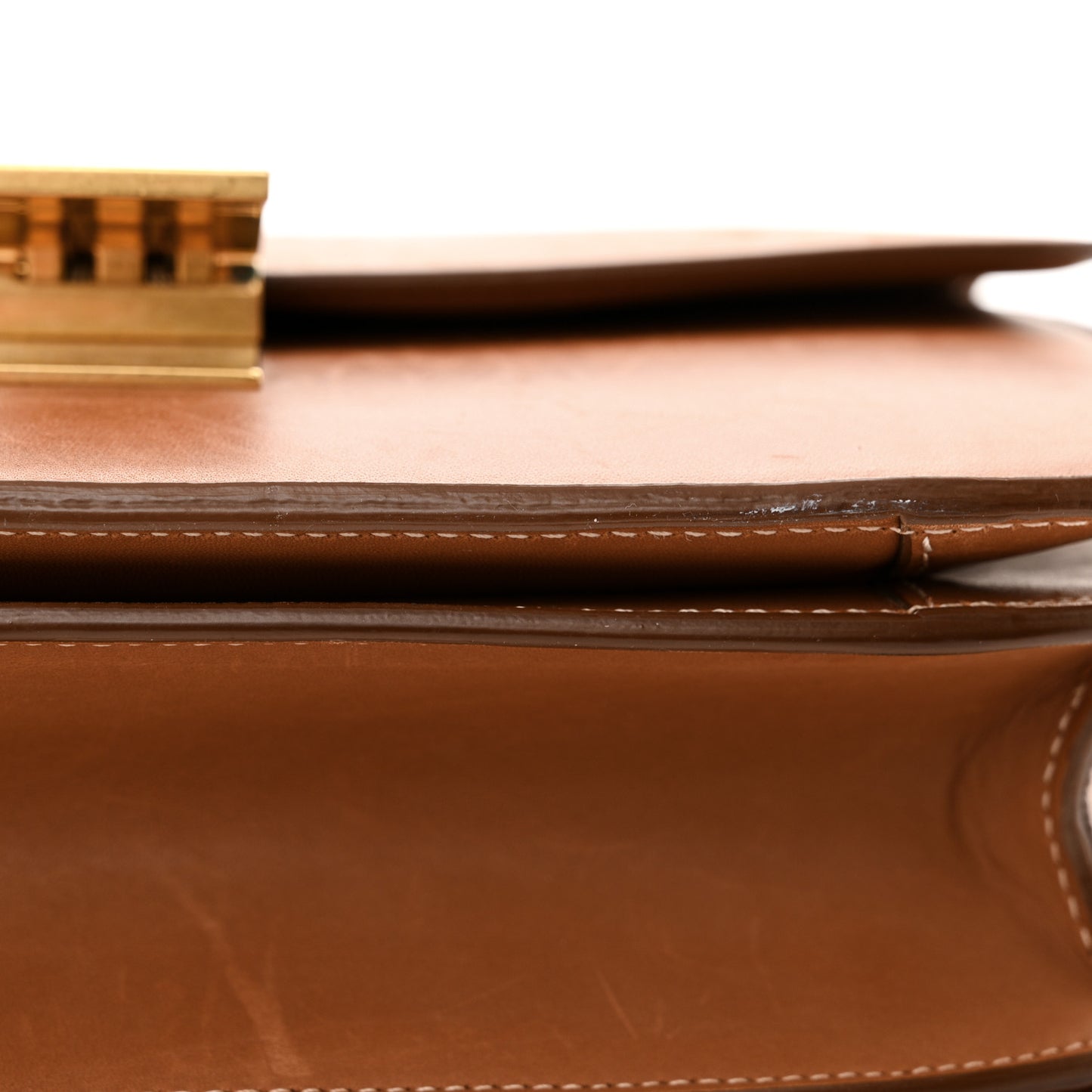 Natural Calfskin Medium Classic Box Flap Bag Tan