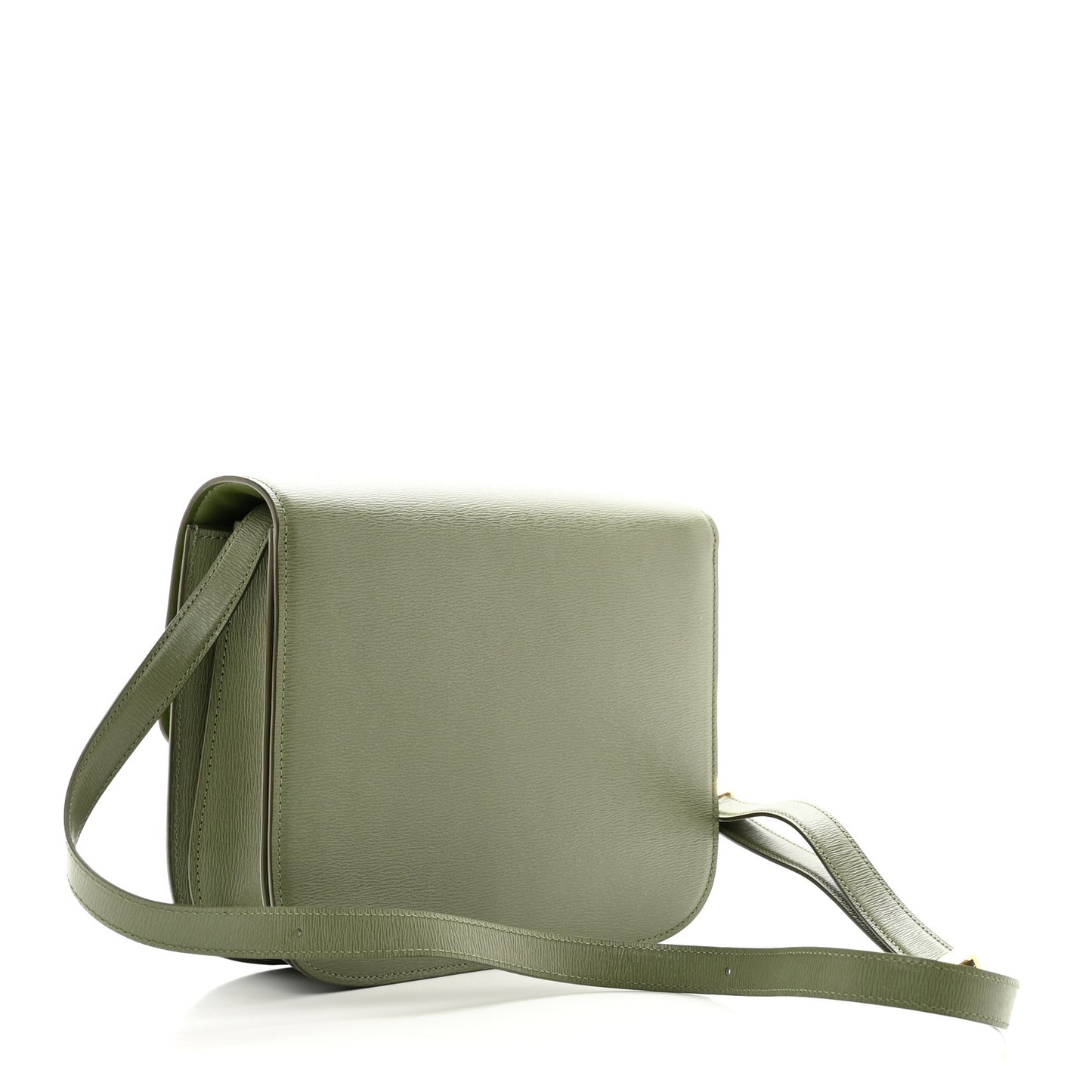 Liege Calfskin Medium Classic Box Flap Bag Army Green