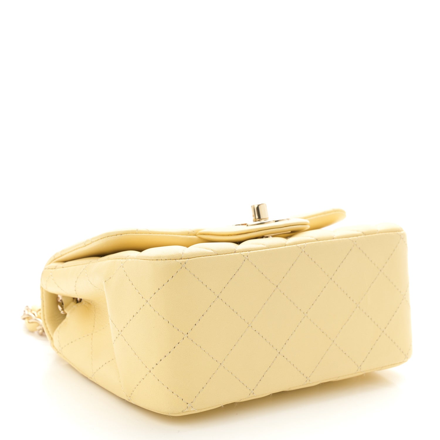 Chanel Lambskin Quilted Mini Square Flap Light Yellow 4 of 11