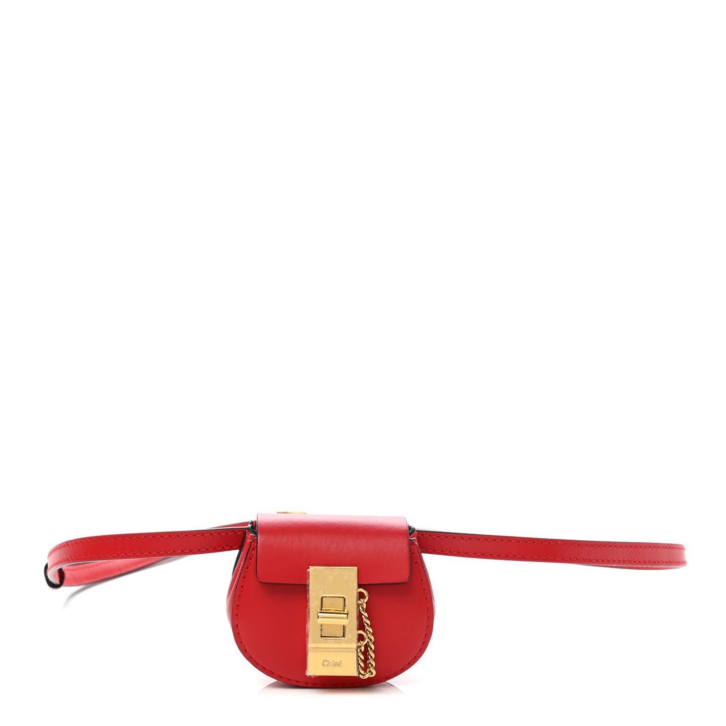 Shiny Calfskin Mini Drew Bracelet Bag Juicy Red