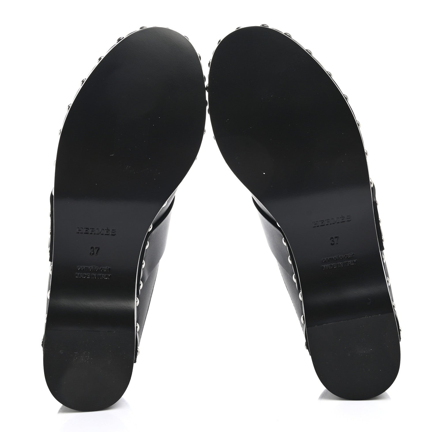 Hermes Calfskin Calya Mules 37 Black 5 of 9