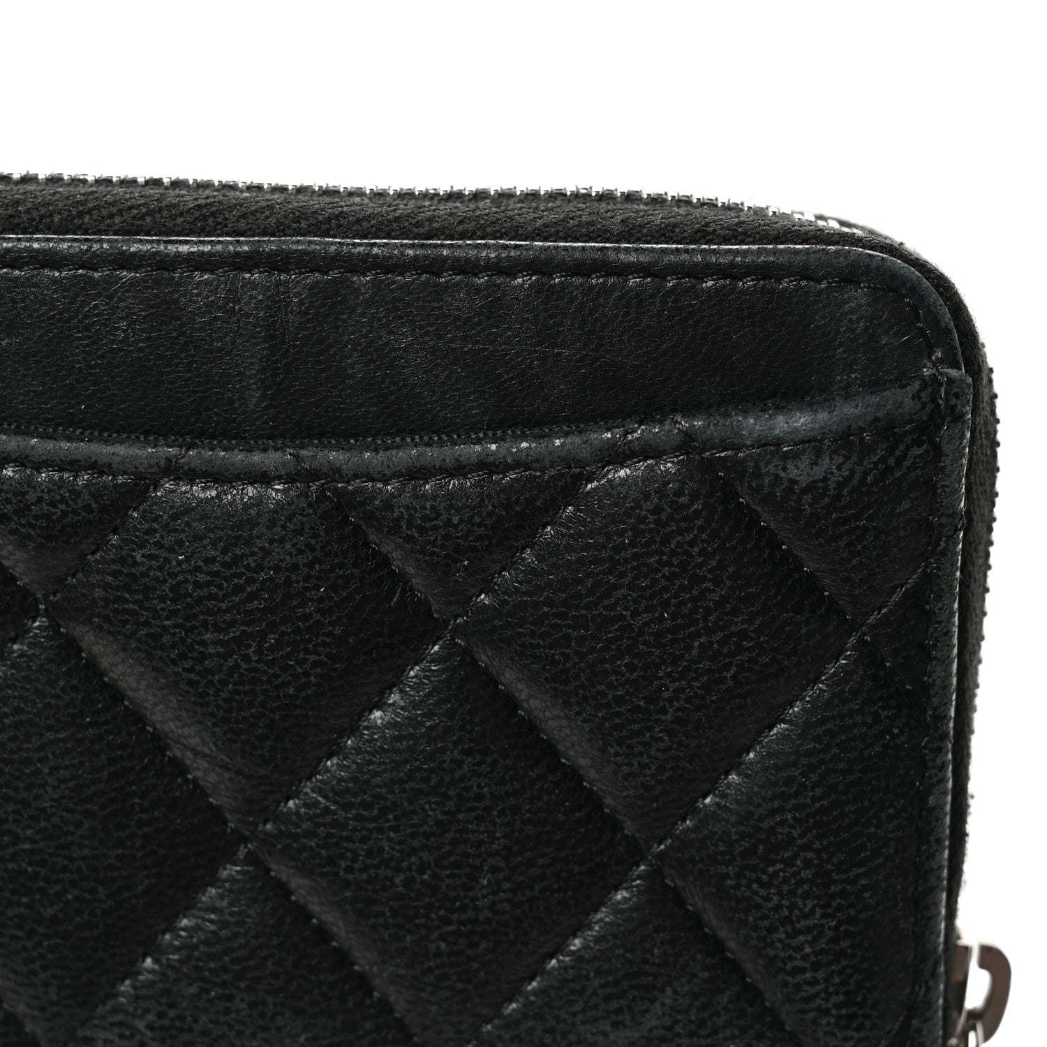 Chanel Lambskin Quilted Zip Coin Purse Black 9 of 10