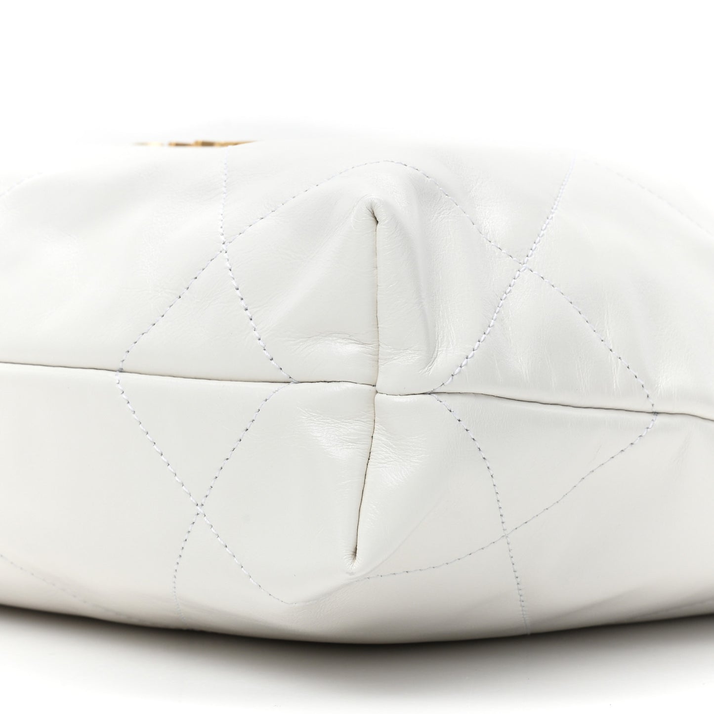 Shiny Calfskin Quilted Small Chanel 22 White